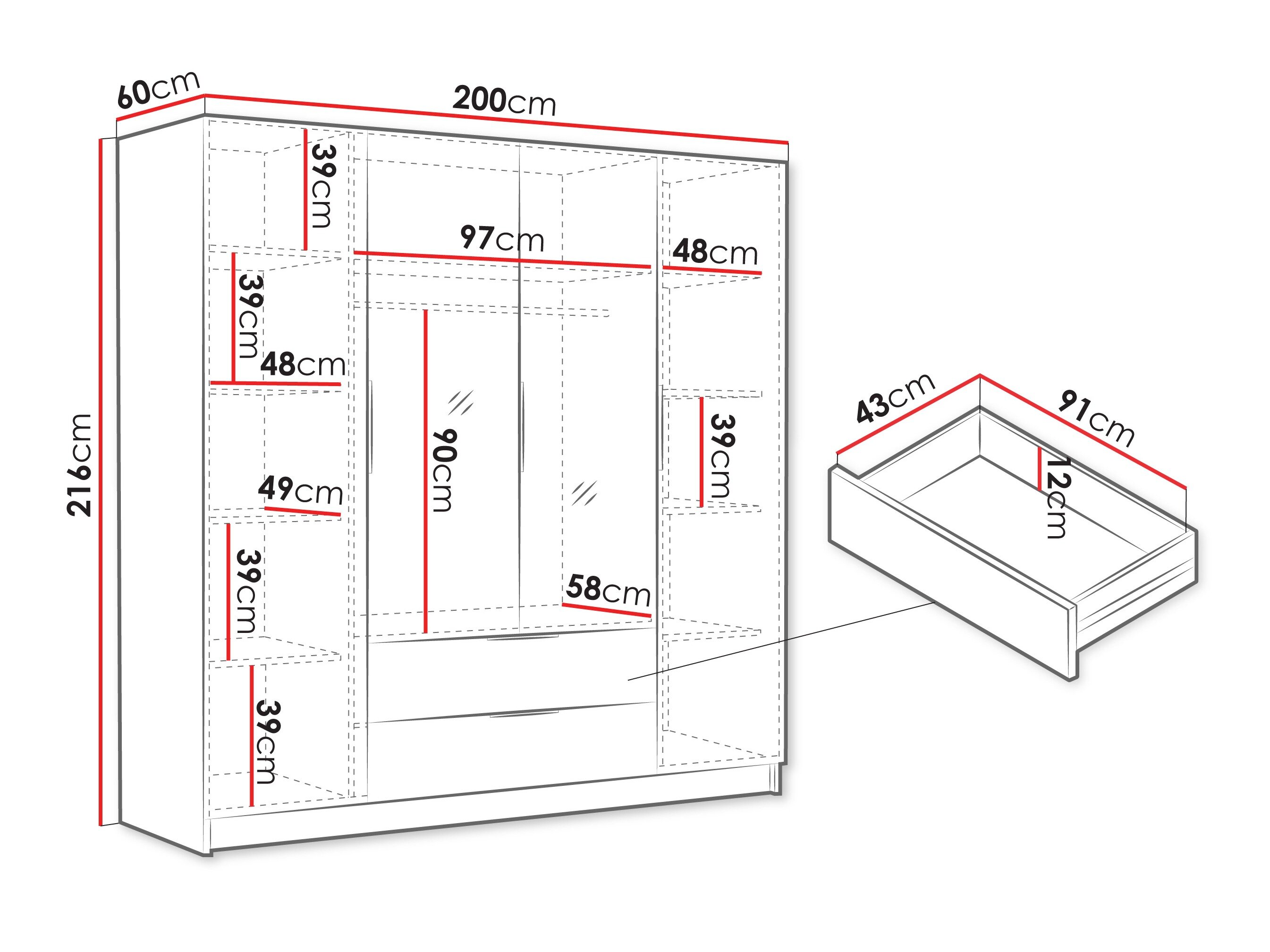 Garderobeskab Closico 201 (Kashmir)