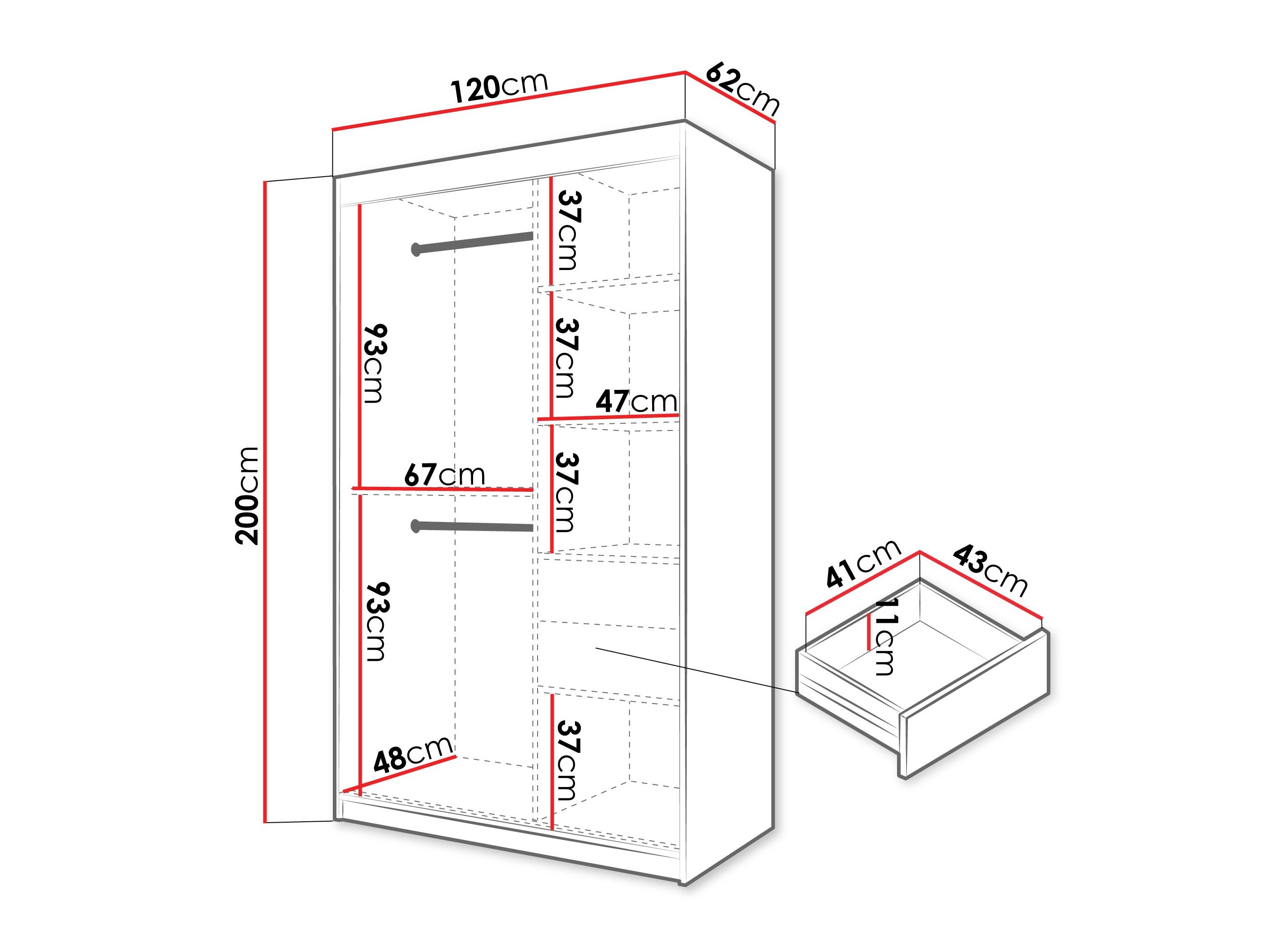 Garderobeskab Hartford 578 (Hvid)
