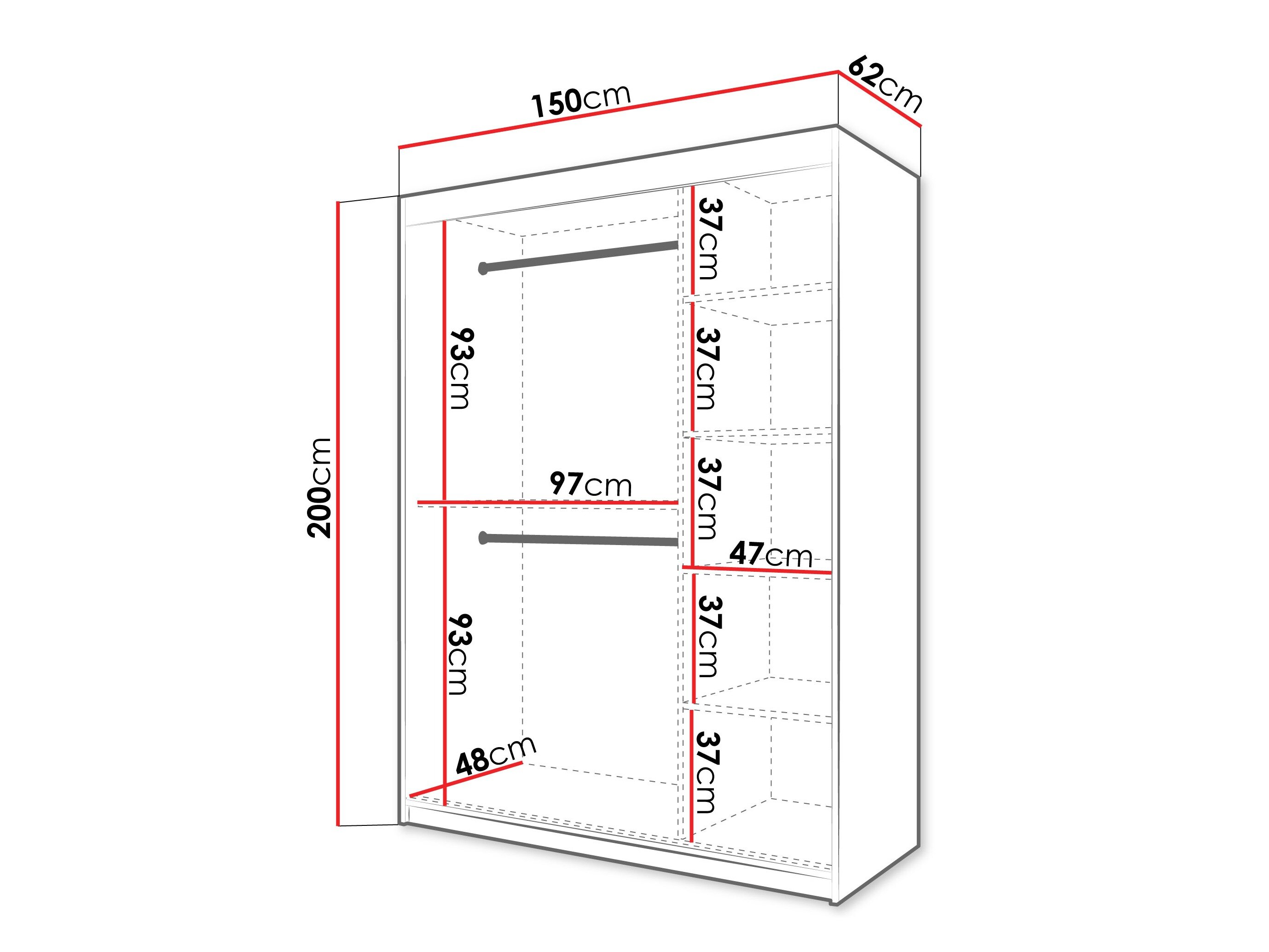 Garderobeskab Hartford 578 (Hvid)