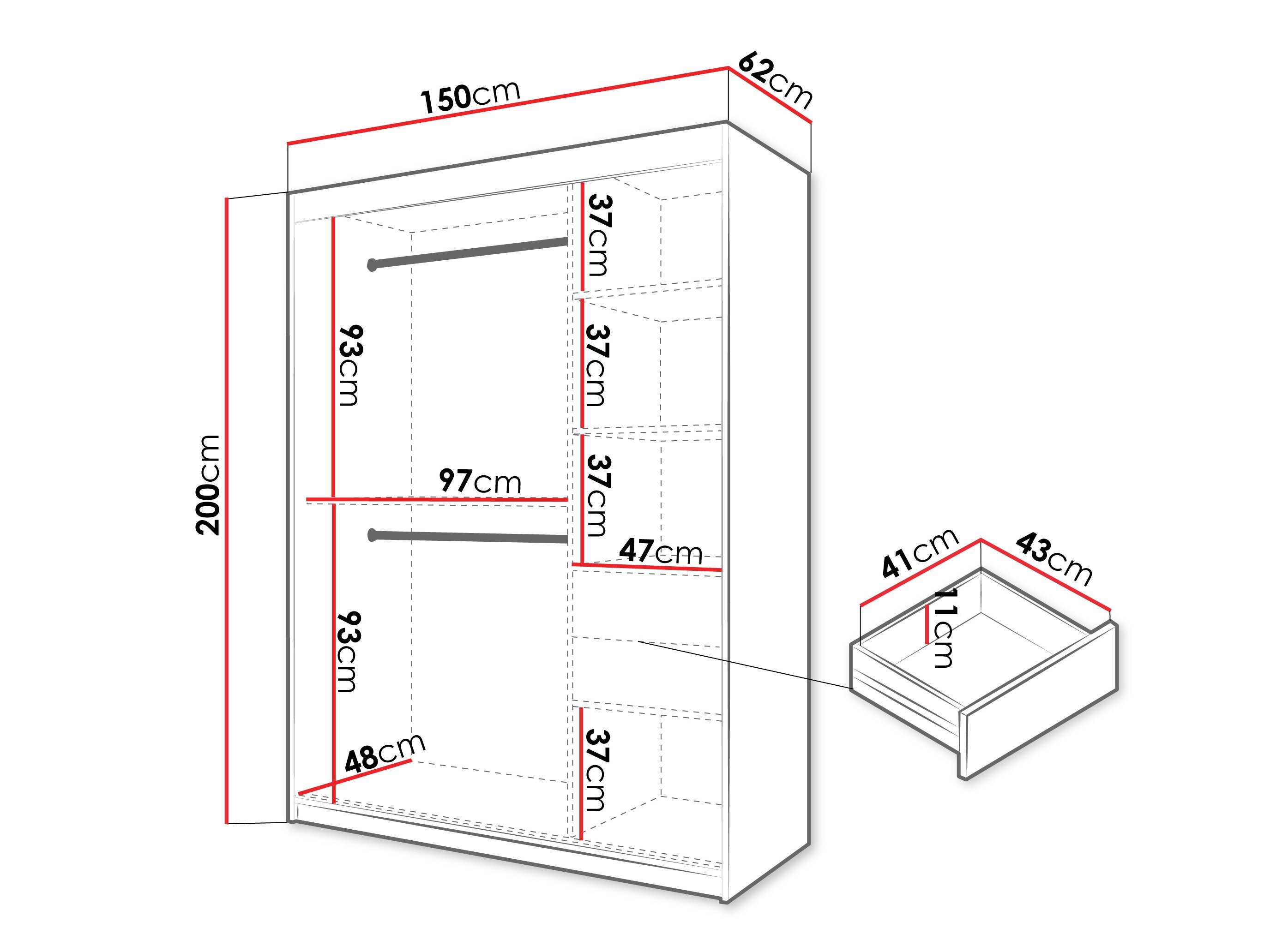 Garderobeskab Hartford 578 (Hvid)
