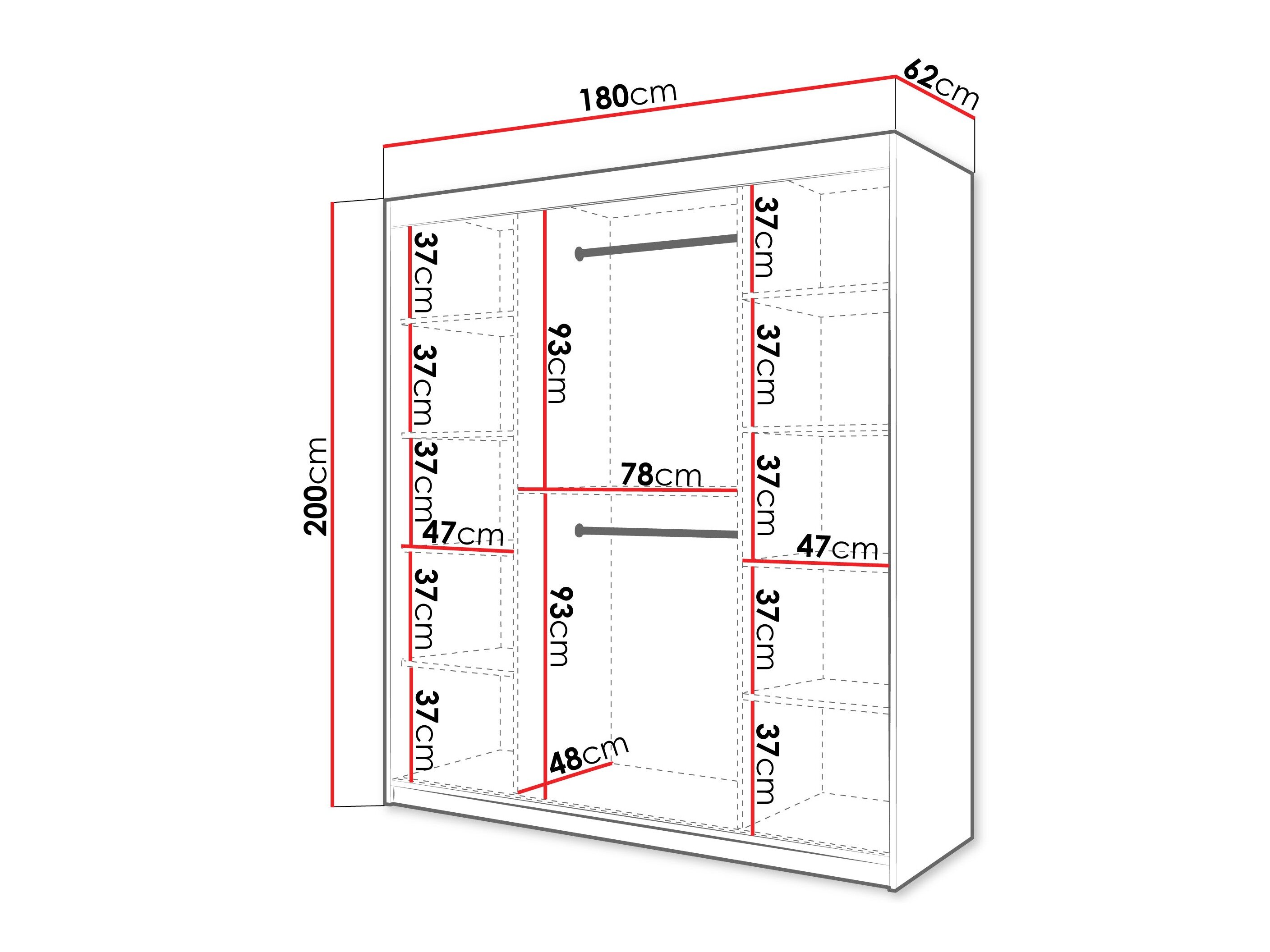Garderobeskab Hartford 578 (Hvid)
