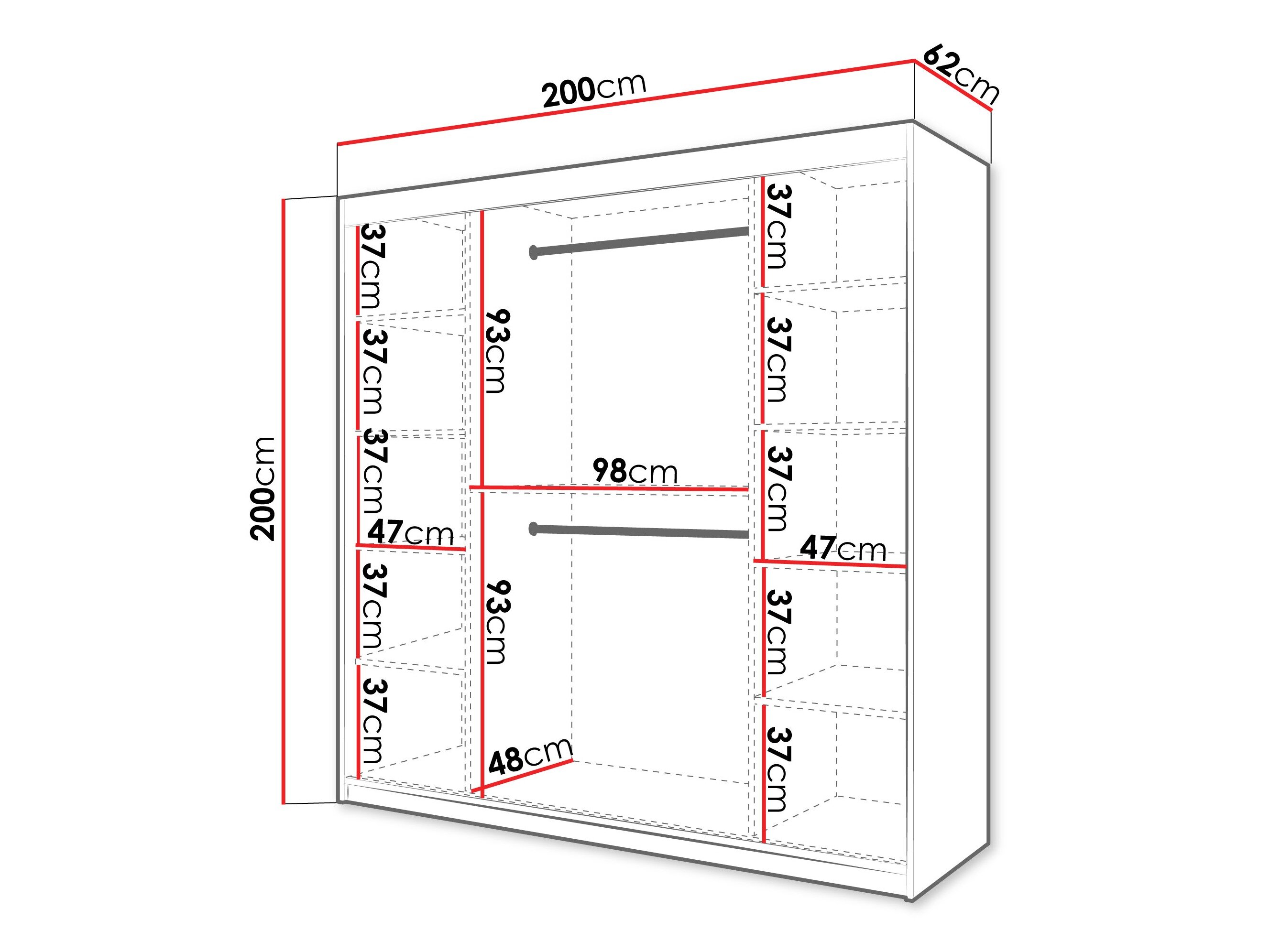 Garderobeskab Hartford 578 (Hvid)