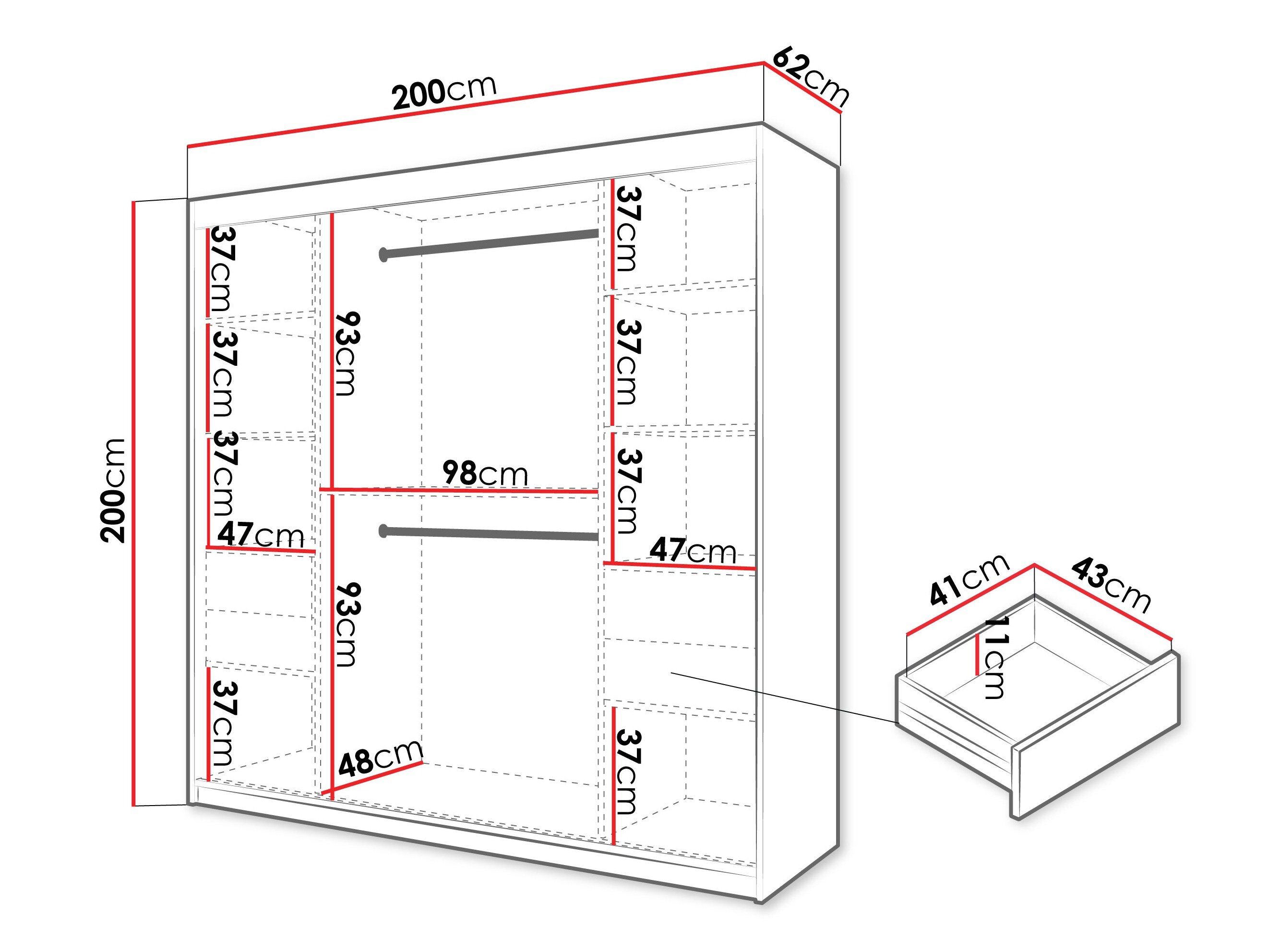 Garderobeskab Hartford 578 (Hvid)