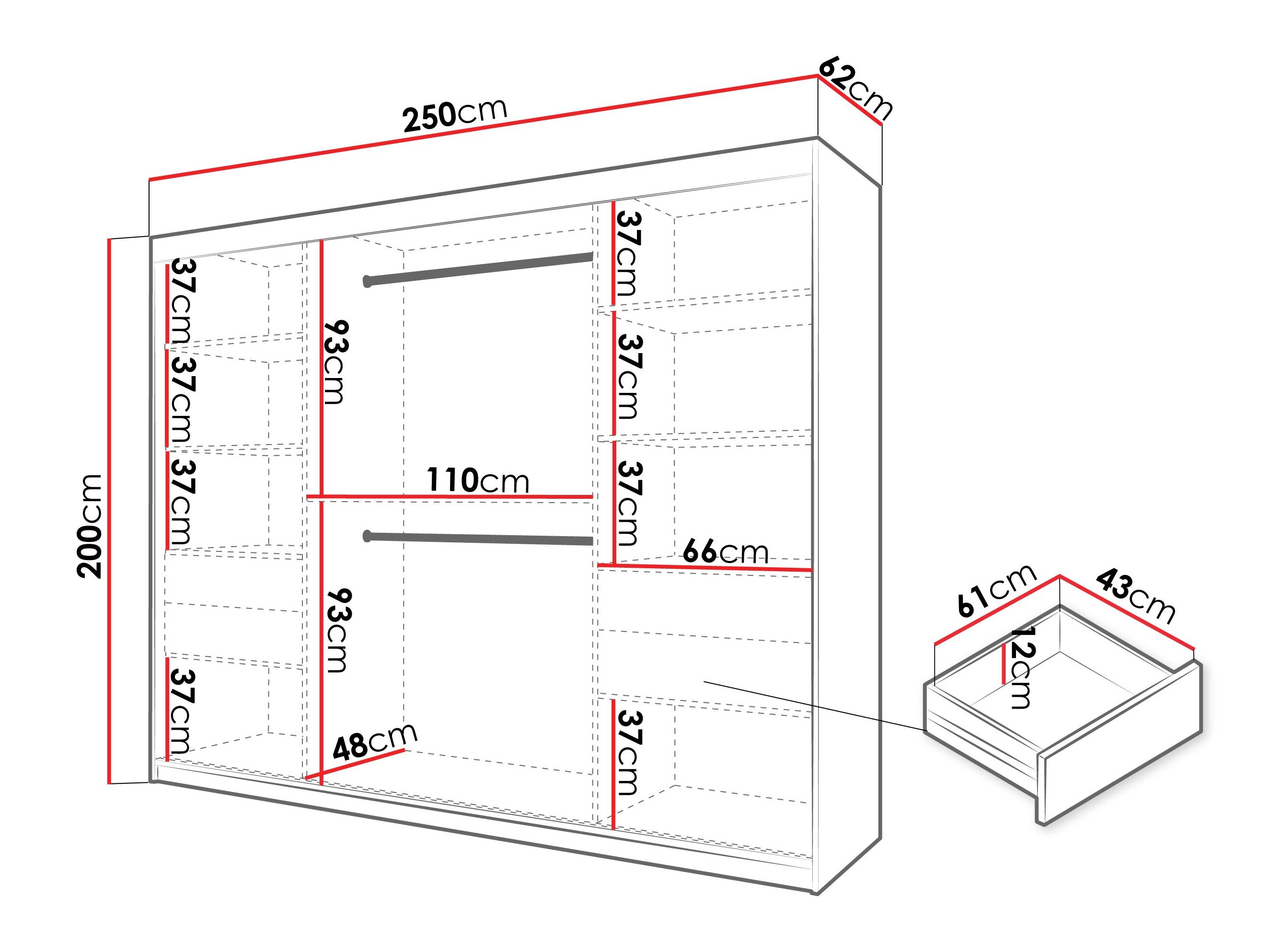 Garderobeskab Hartford 578 (Hvid)