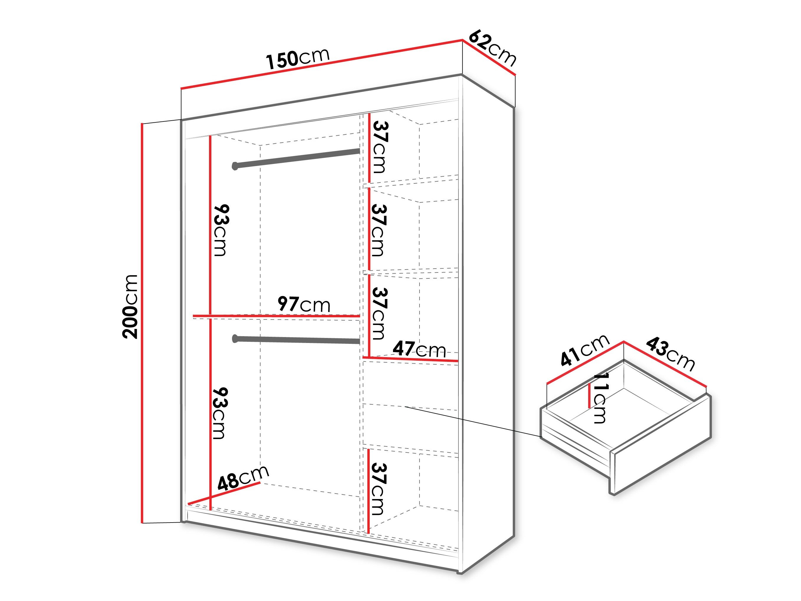 Garderobeskab Hartford 578 (Kashmir)
