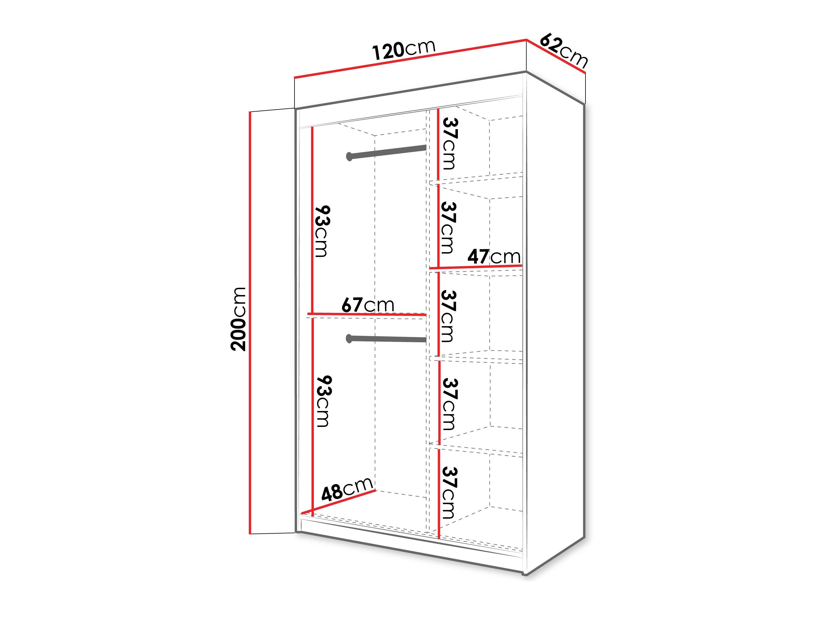 Garderobeskab Hartford 578 (Sonoma eg)