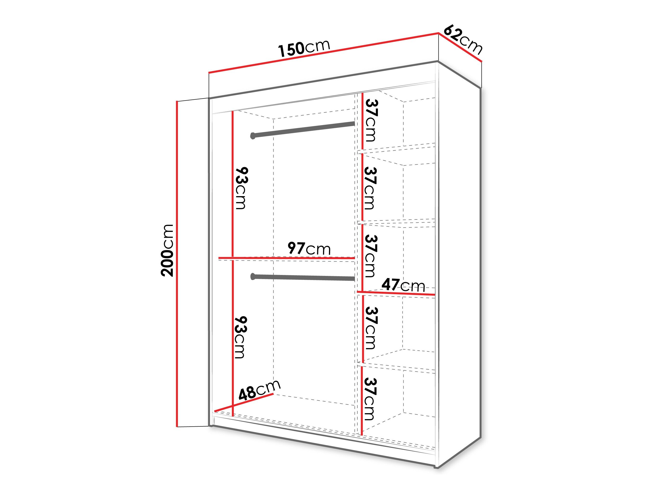 Garderobeskab Hartford 578 (Sonoma eg)