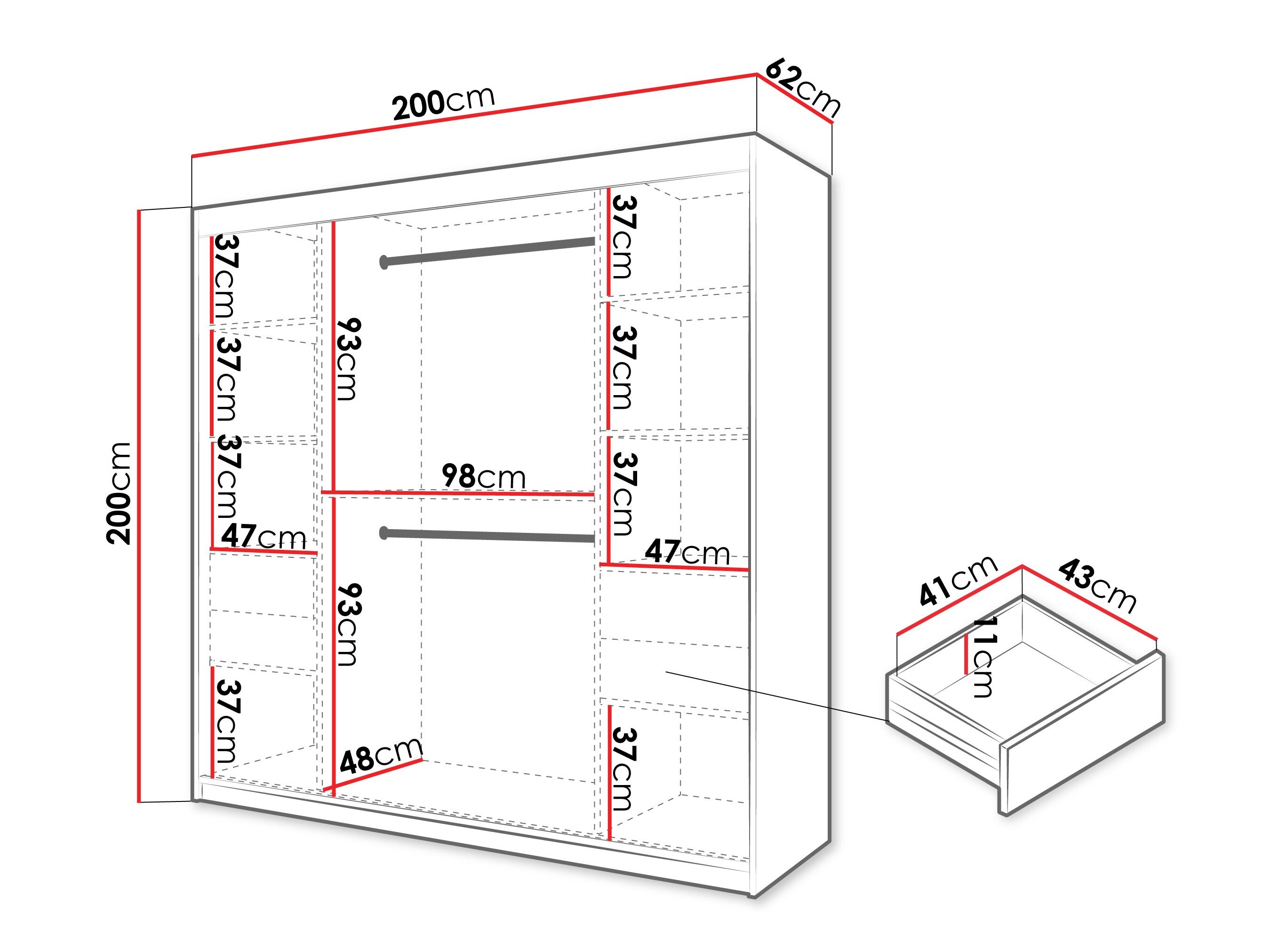 Garderobeskab Hartford 578 (Sonoma eg)