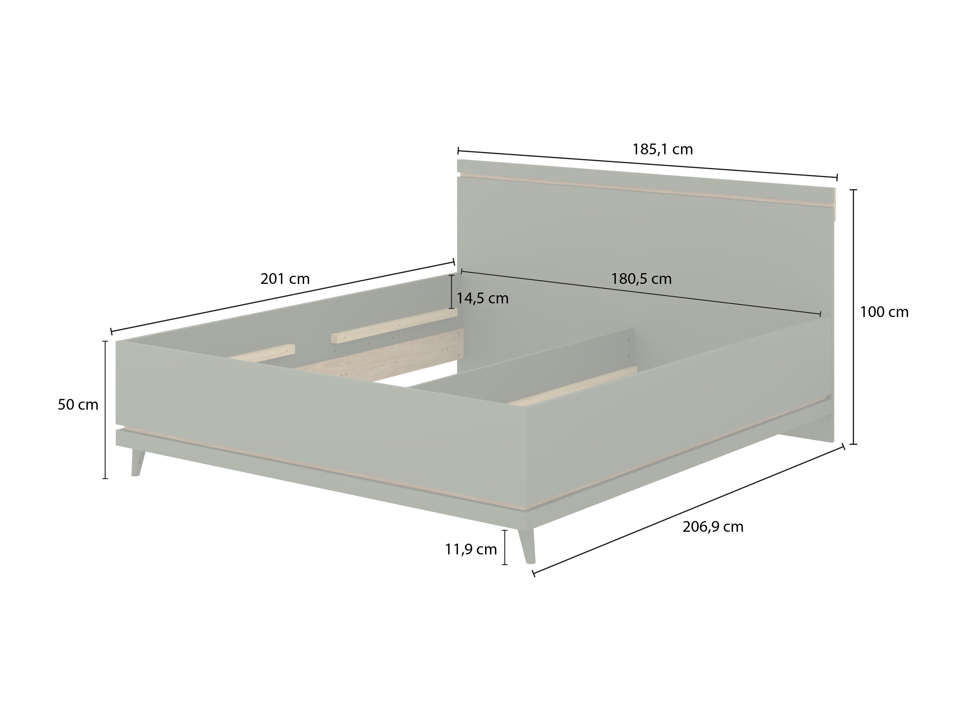 Seng Fertalu 107 (Grøn + Egetræ)