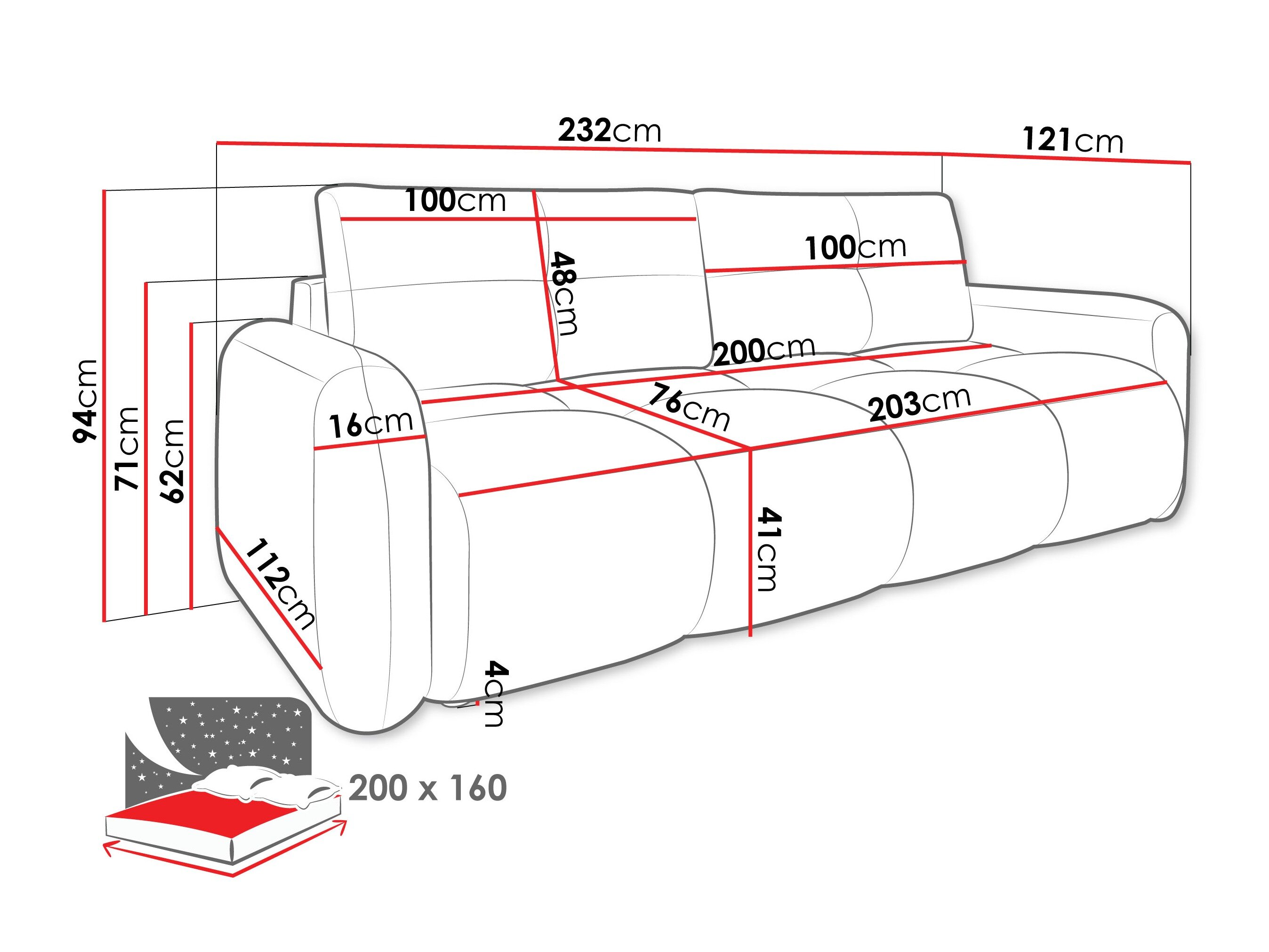 Sovesofa Clinton 100 (Lambi 04)