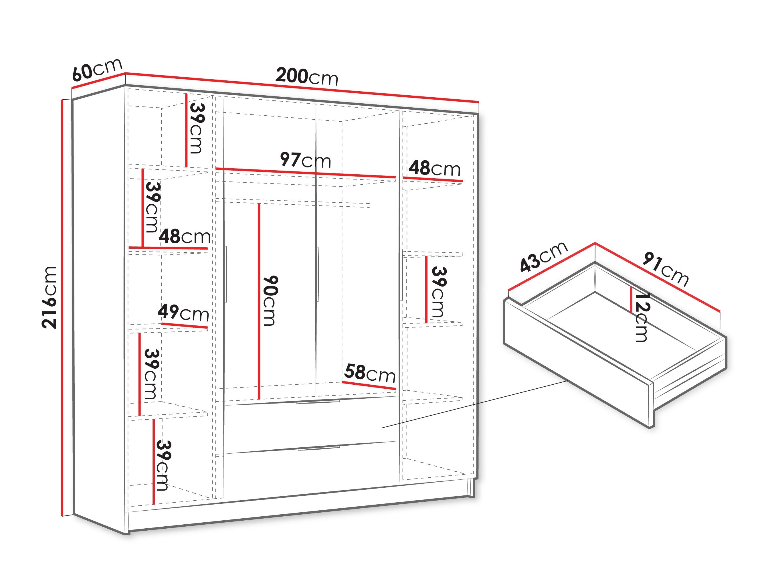Garderobeskab Closico 202 (Egetræ)