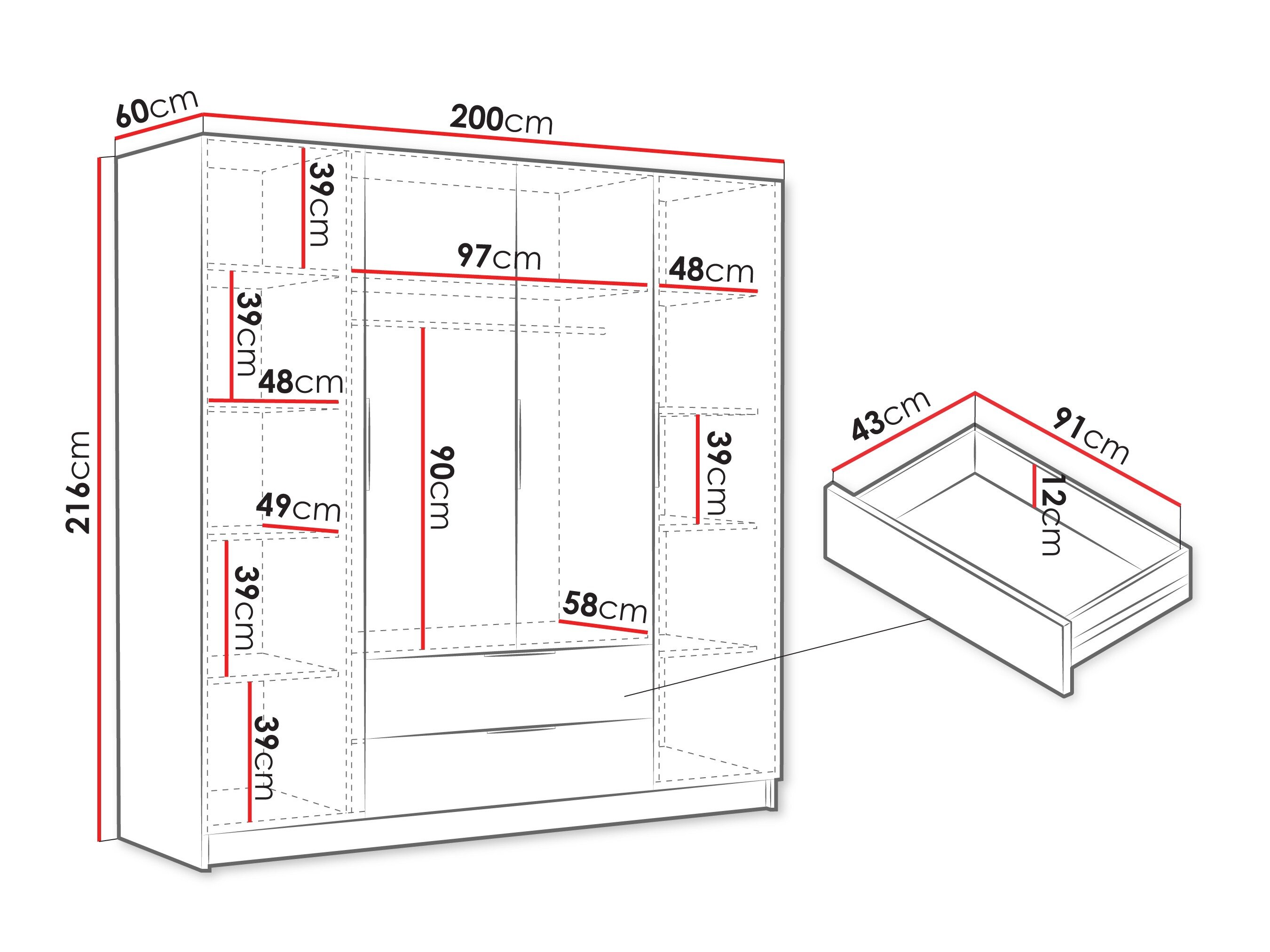 Garderobeskab Closico 202 (Hvid)