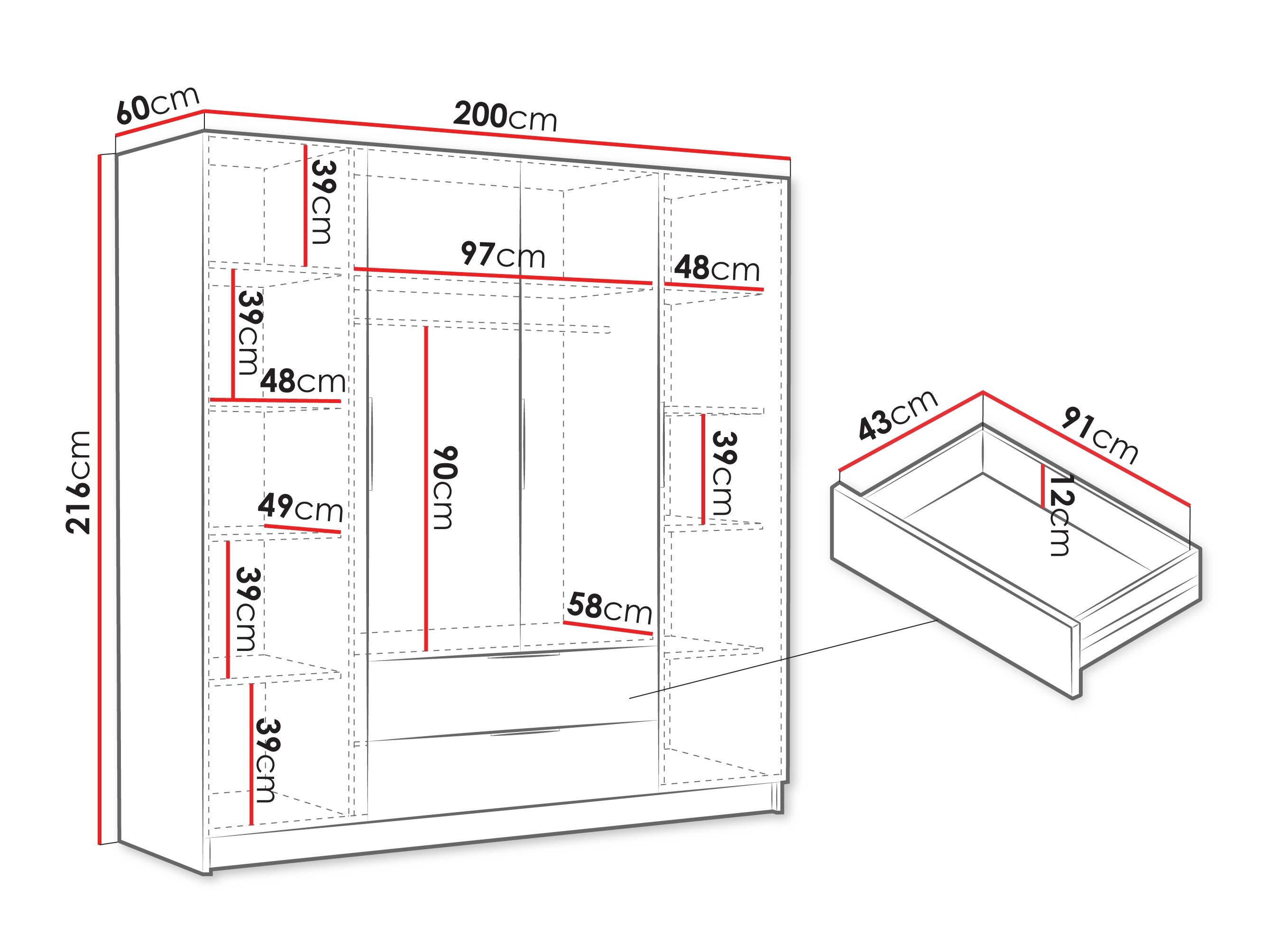 Garderobeskab Closico 202 (Kashmir)