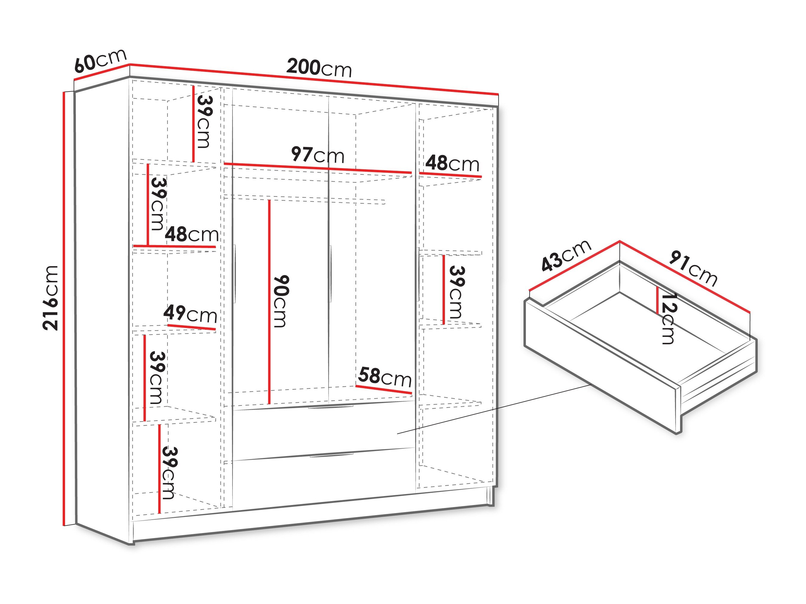 Garderobeskab Closico 202 (Kashmir)