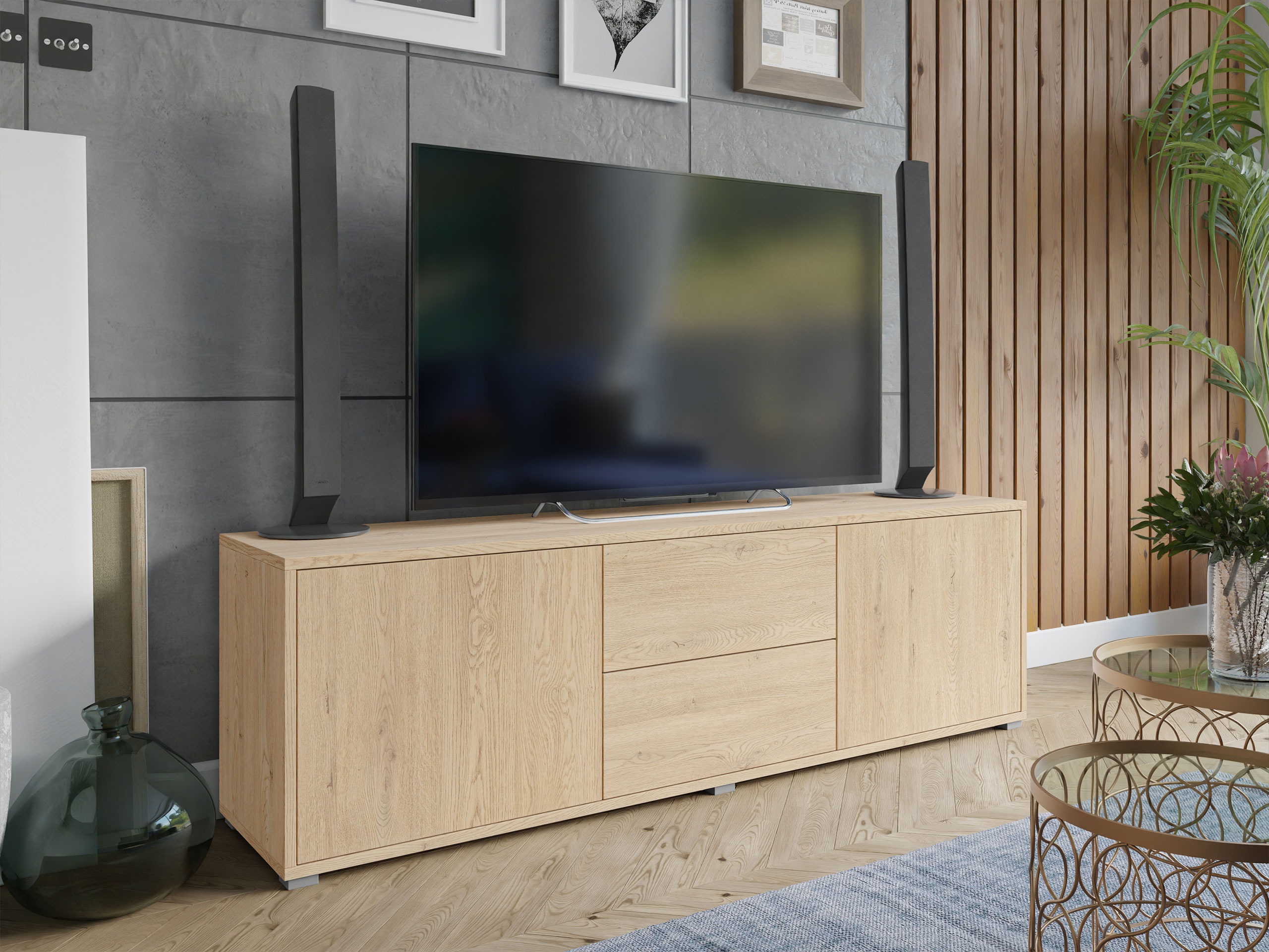TV-bord Comfivo Tutela (Egetræ)
