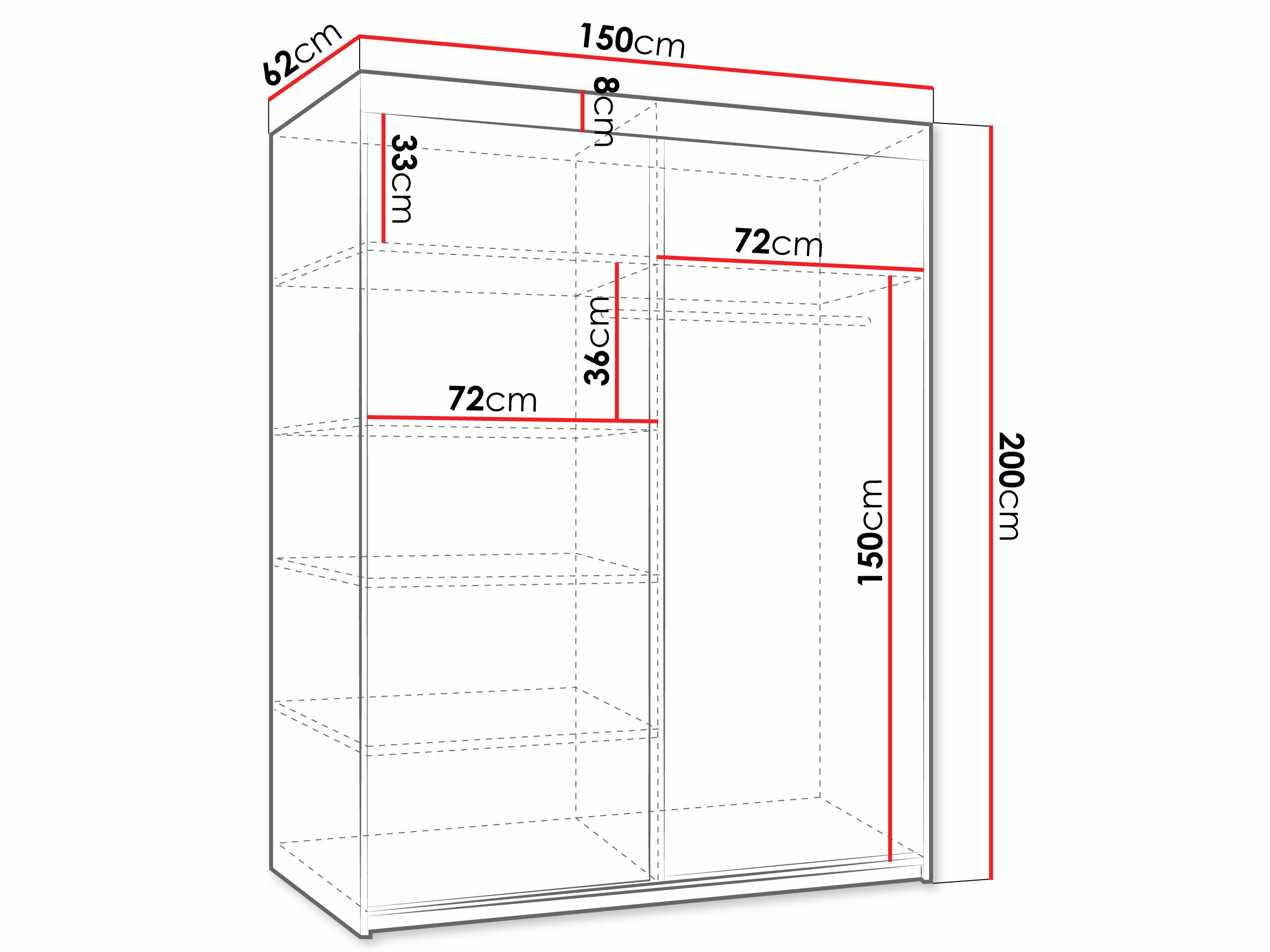 Garderobeskab Dover 110 (Sonoma eg)