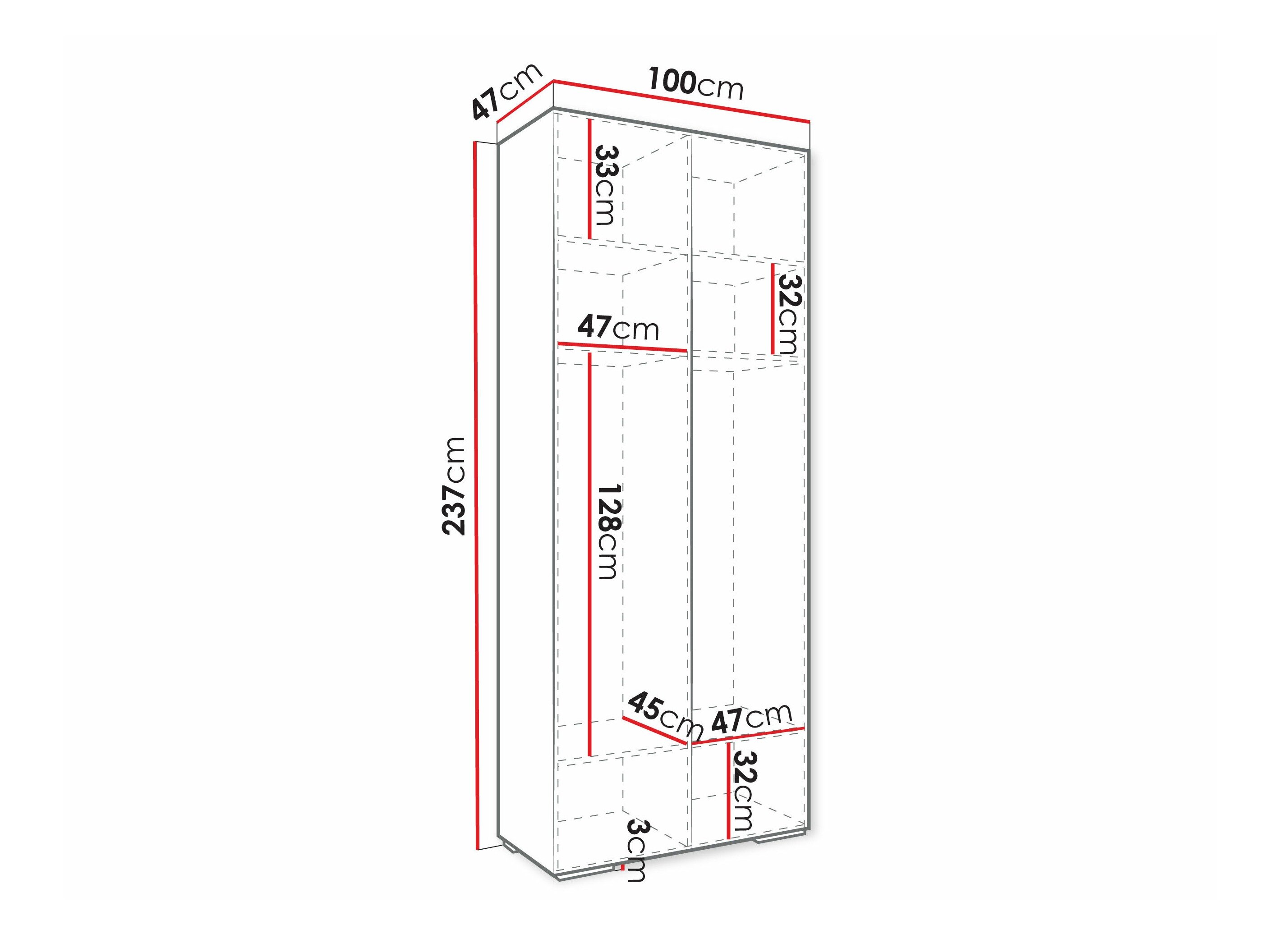 Garderobeskab Hartford 405 (Sort)
