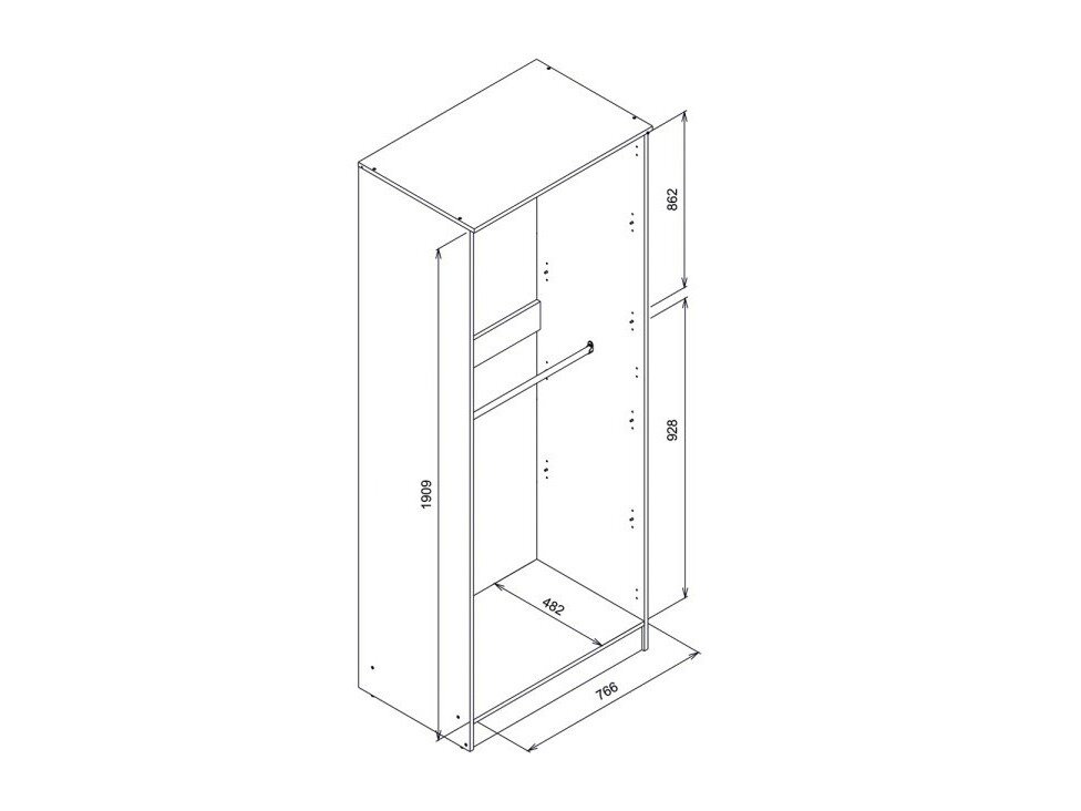 Garderobeskab Orlando 221 (Hvid)