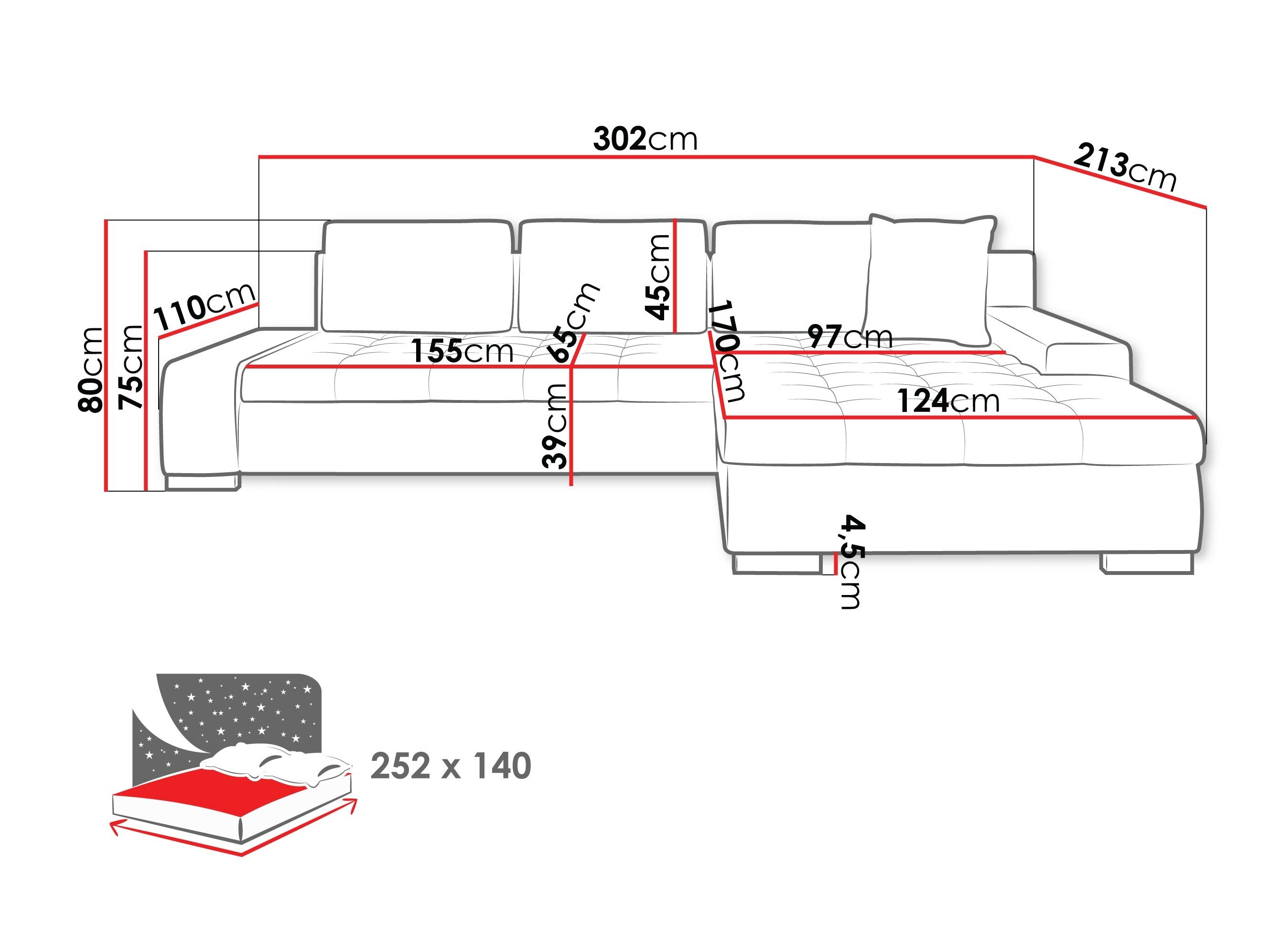 Hjørnesofa Comfivo 147 (Corbett 82)