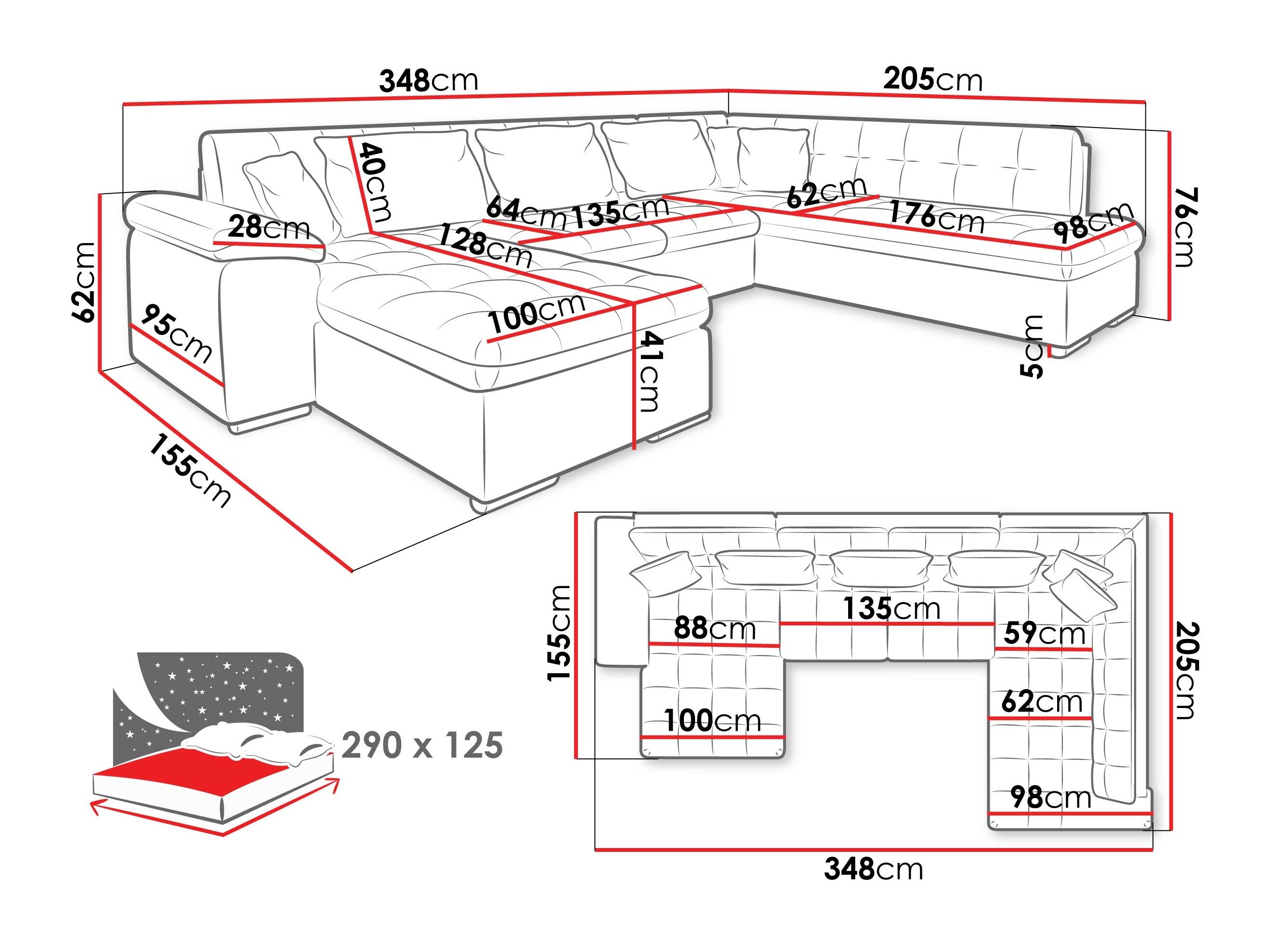 Hjørnesofa Comfivo 170 (Zoya 03 + Mokka 03)