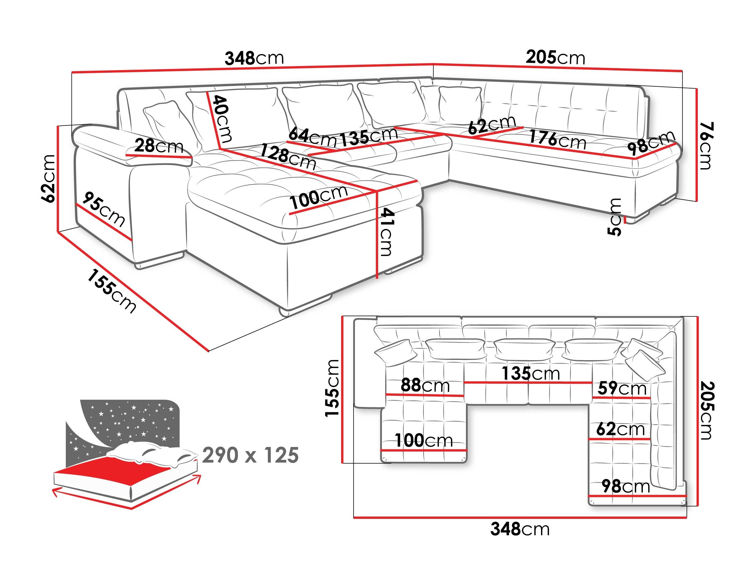 Hjørnesofa Comfivo 180 (Manza 22)