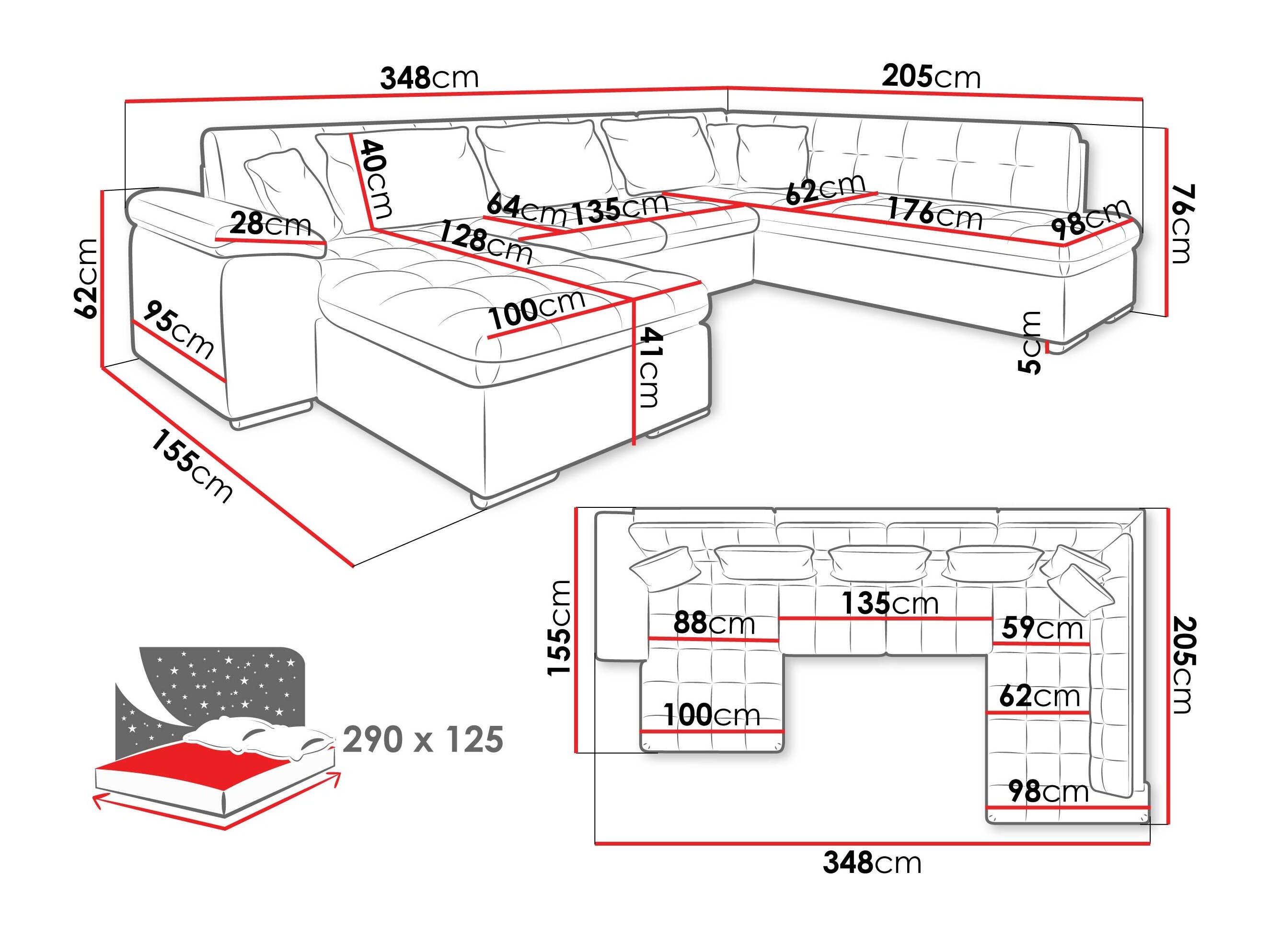 Hjørnesofa Comfivo 180 (Manza 22)
