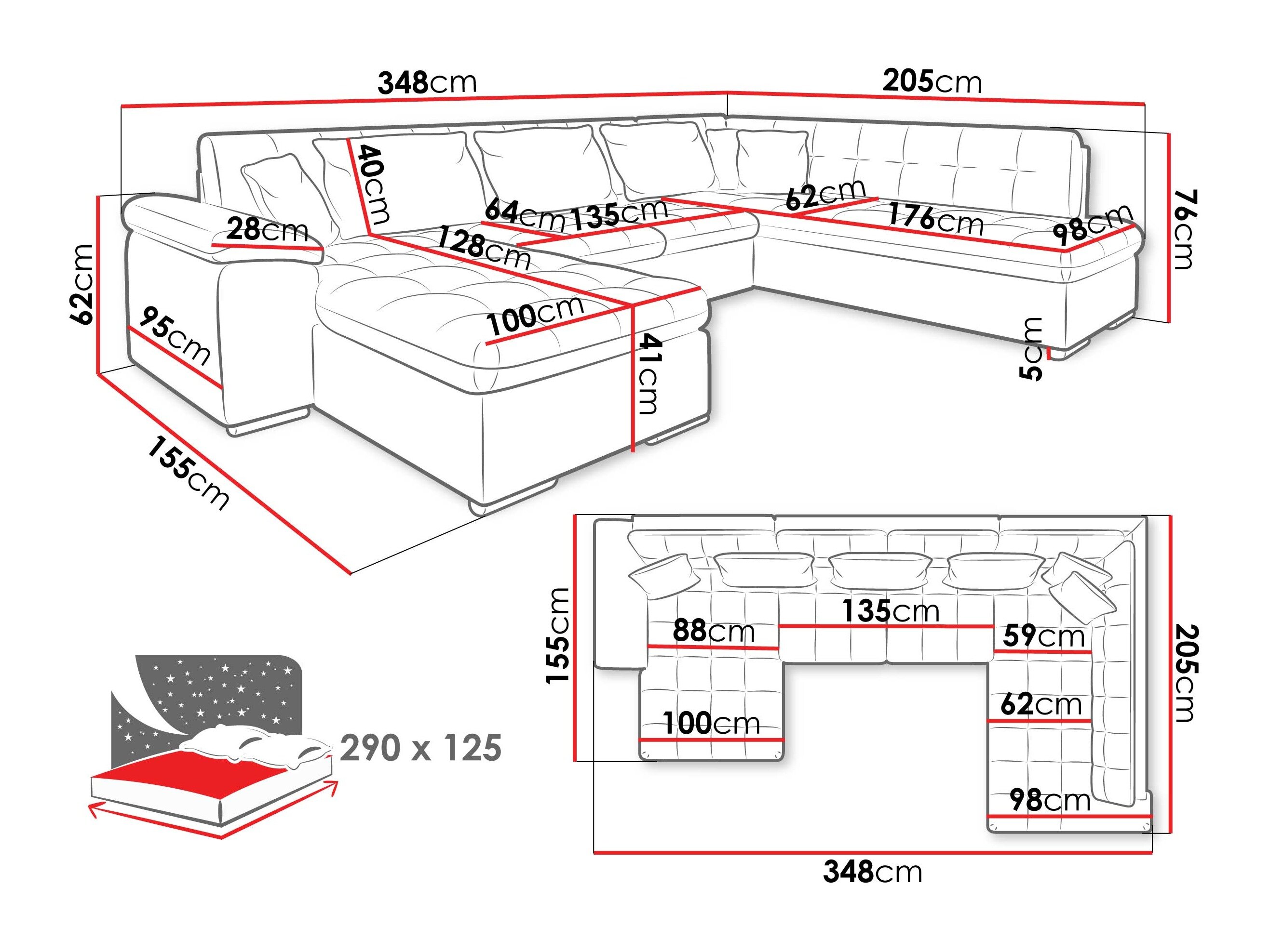 Hjørnesofa Comfivo 180 (Zoya 03 + Mokka 03)