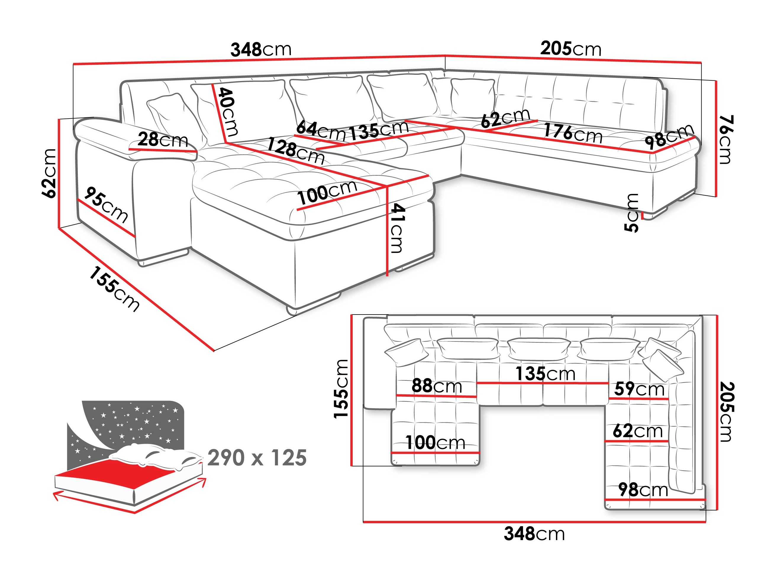 Hjørnesofa Comfivo Gemma V (Manza 22)