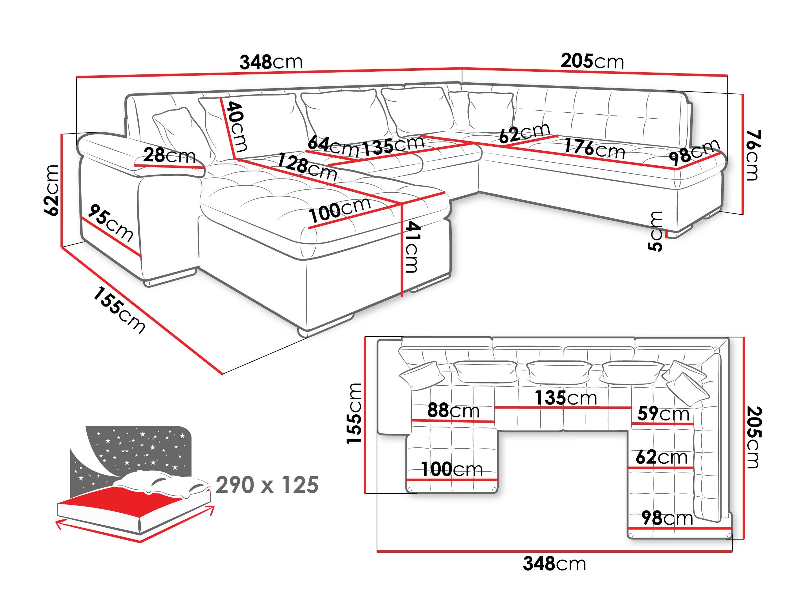 Hjørnesofa Comfivo Gemma VI (Manza 22)