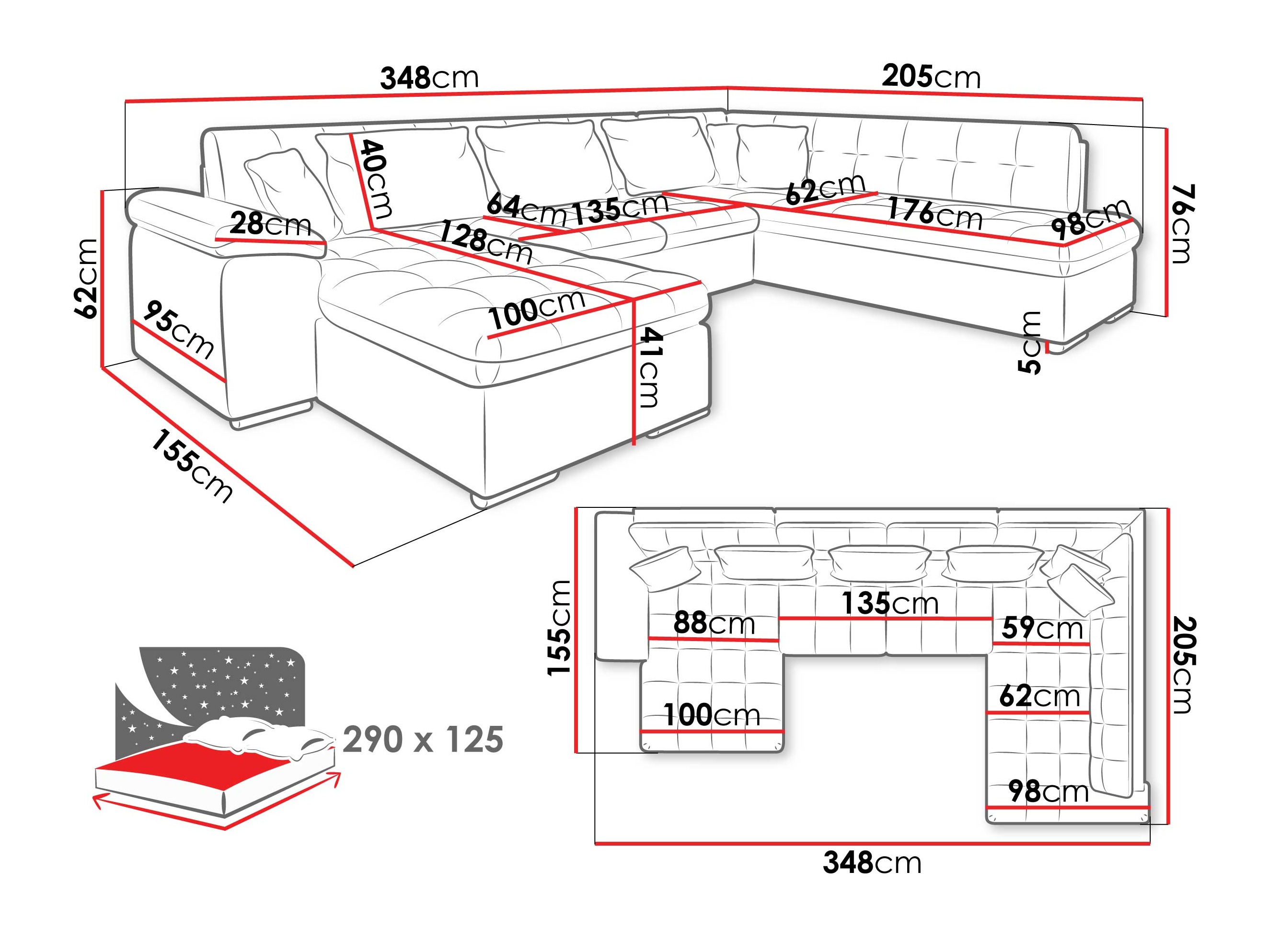Hjørnesofa Comfivo Gemma VI (Manza 22)