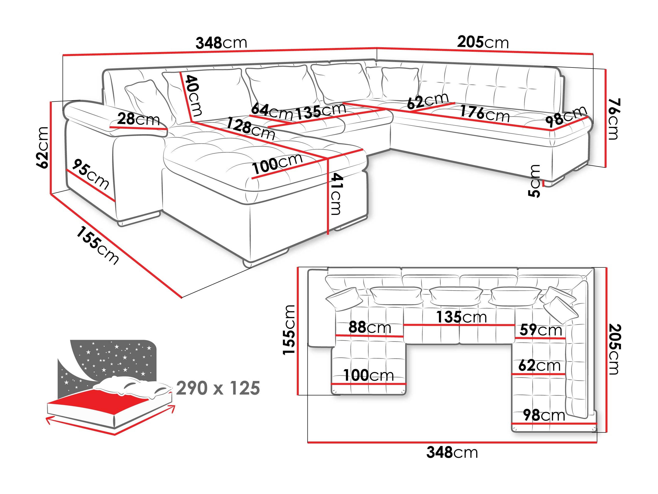 Hjørnesofa Comfivo Gemma VI (Zoya 03 + Mokka 03)