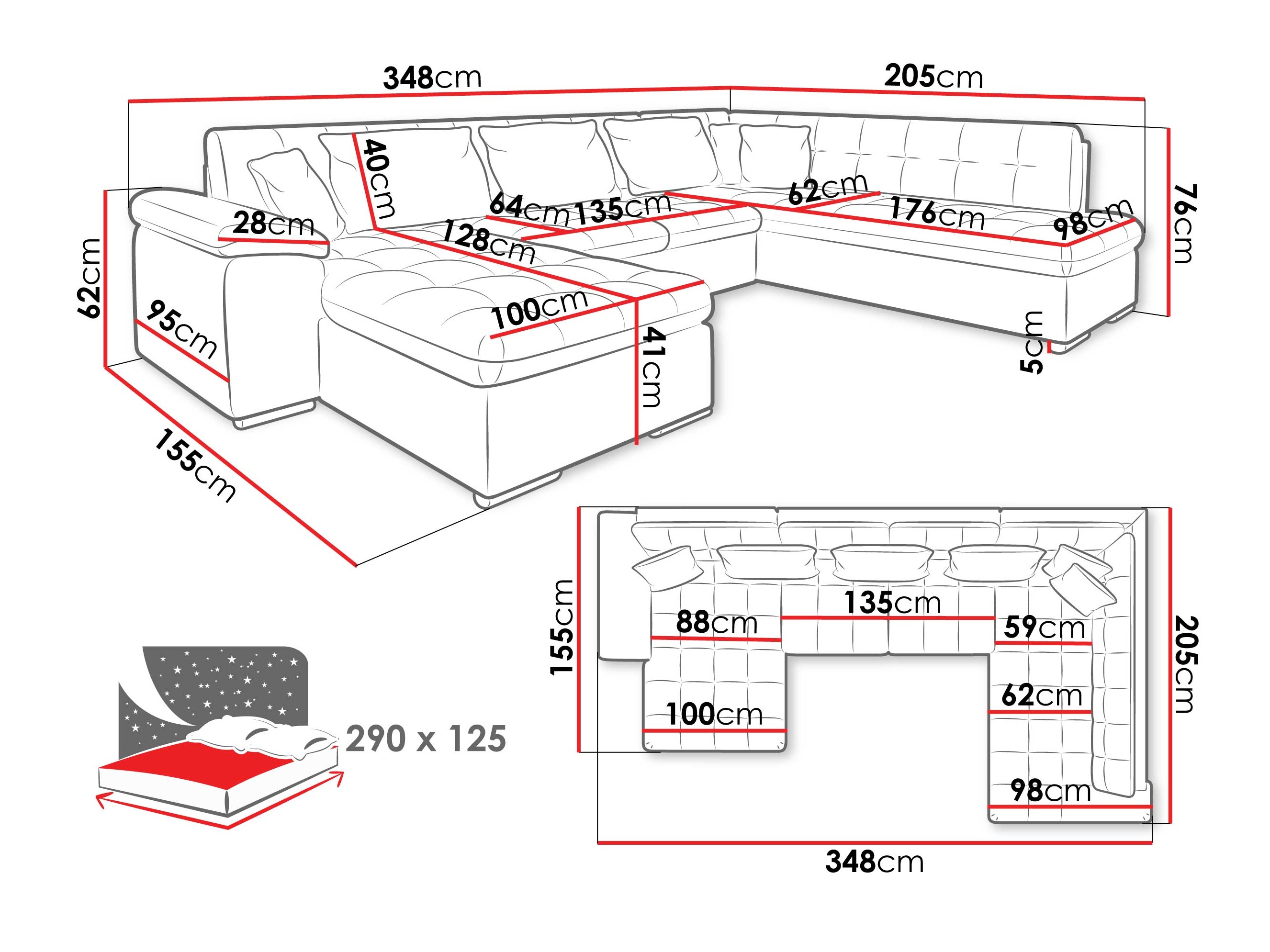 Hjørnesofa Comfivo Gemma VI (Zoya 03 + Mokka 03)