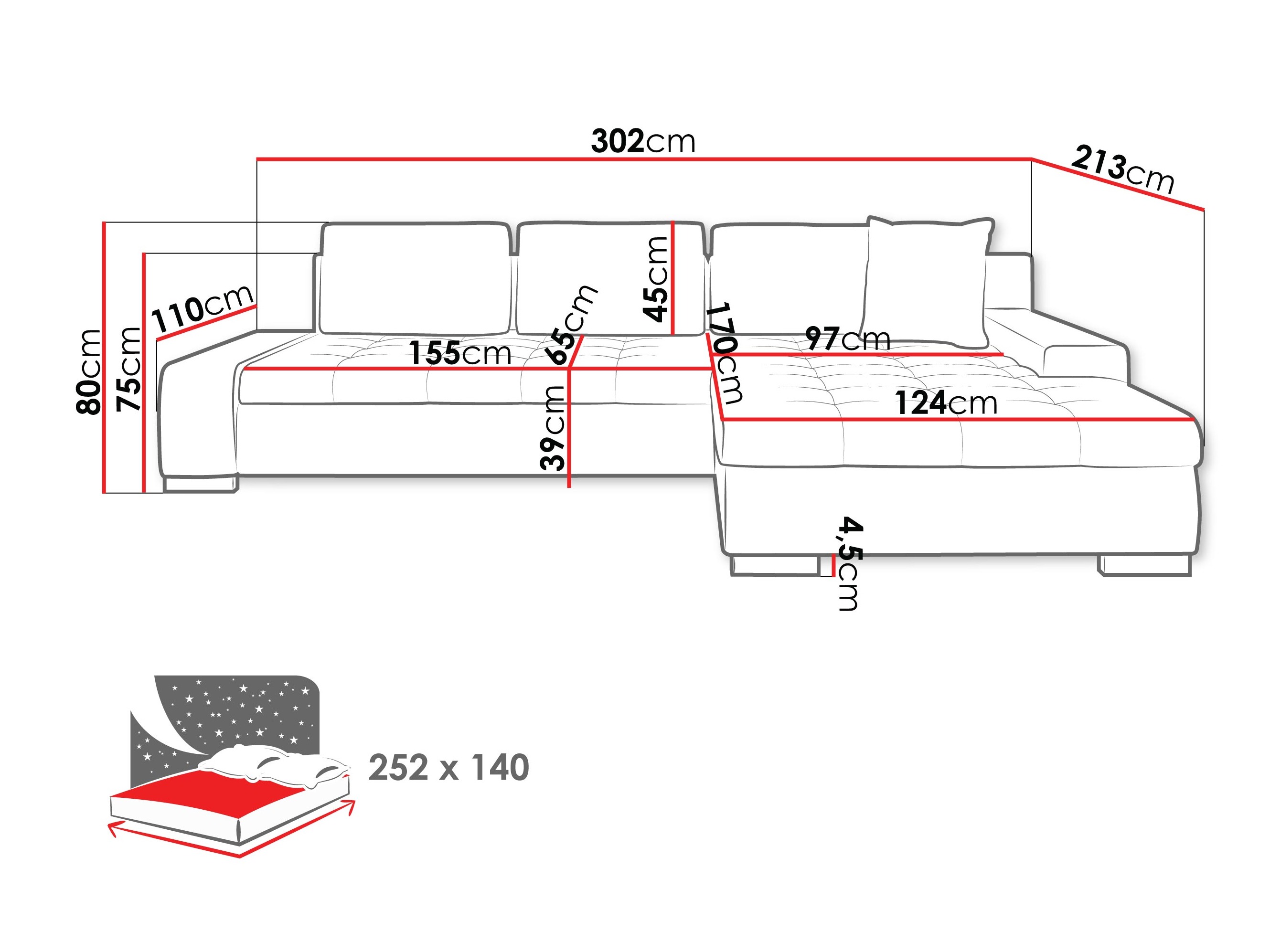 Hjørnesofa Comfivo Nitor II (Piano 26 + Mokka 82)
