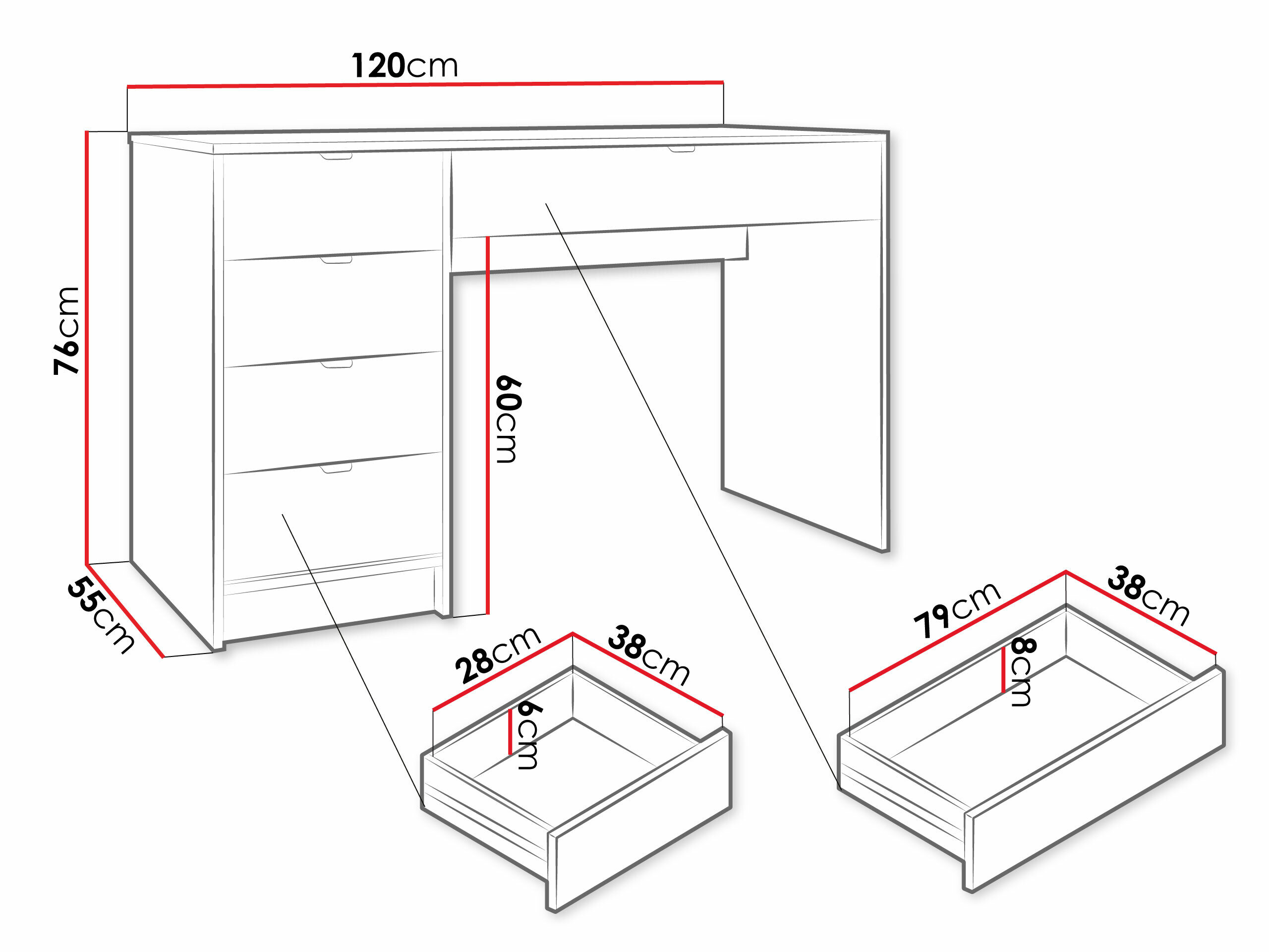 Skrivebord Comfivo Larmire 100 (Sort)