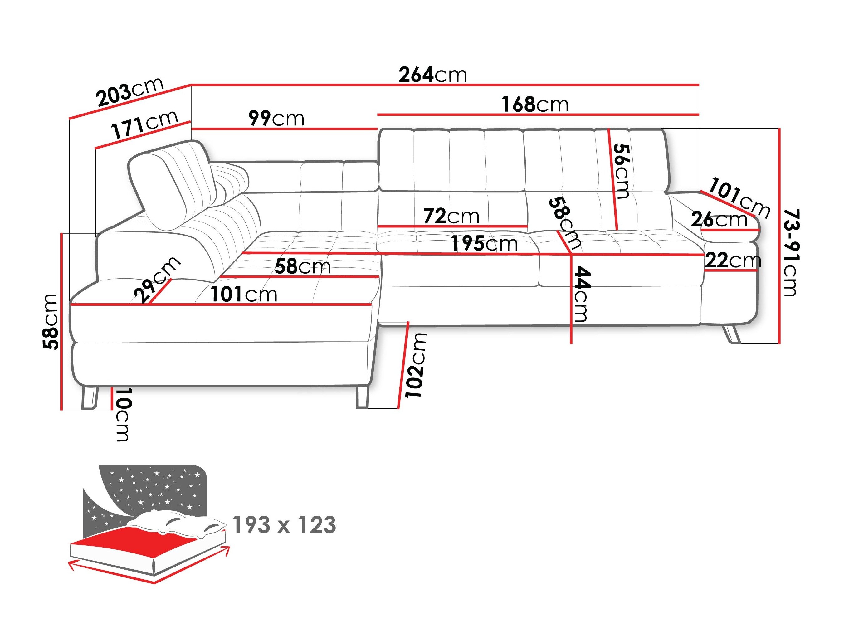 Hjørnesofa Comfivo 207 (Corbett 78)