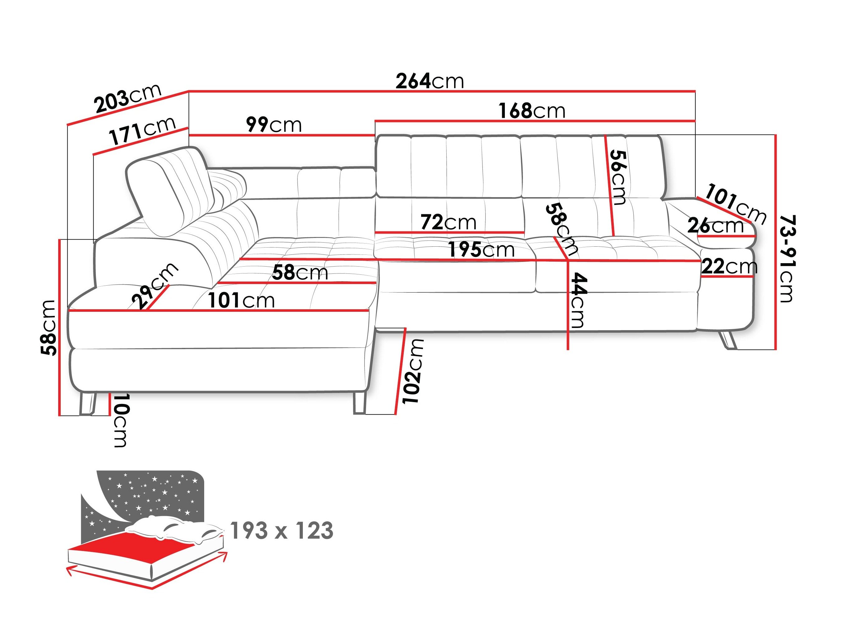 Hjørnesofa Comfivo 207 (Corbett 78)