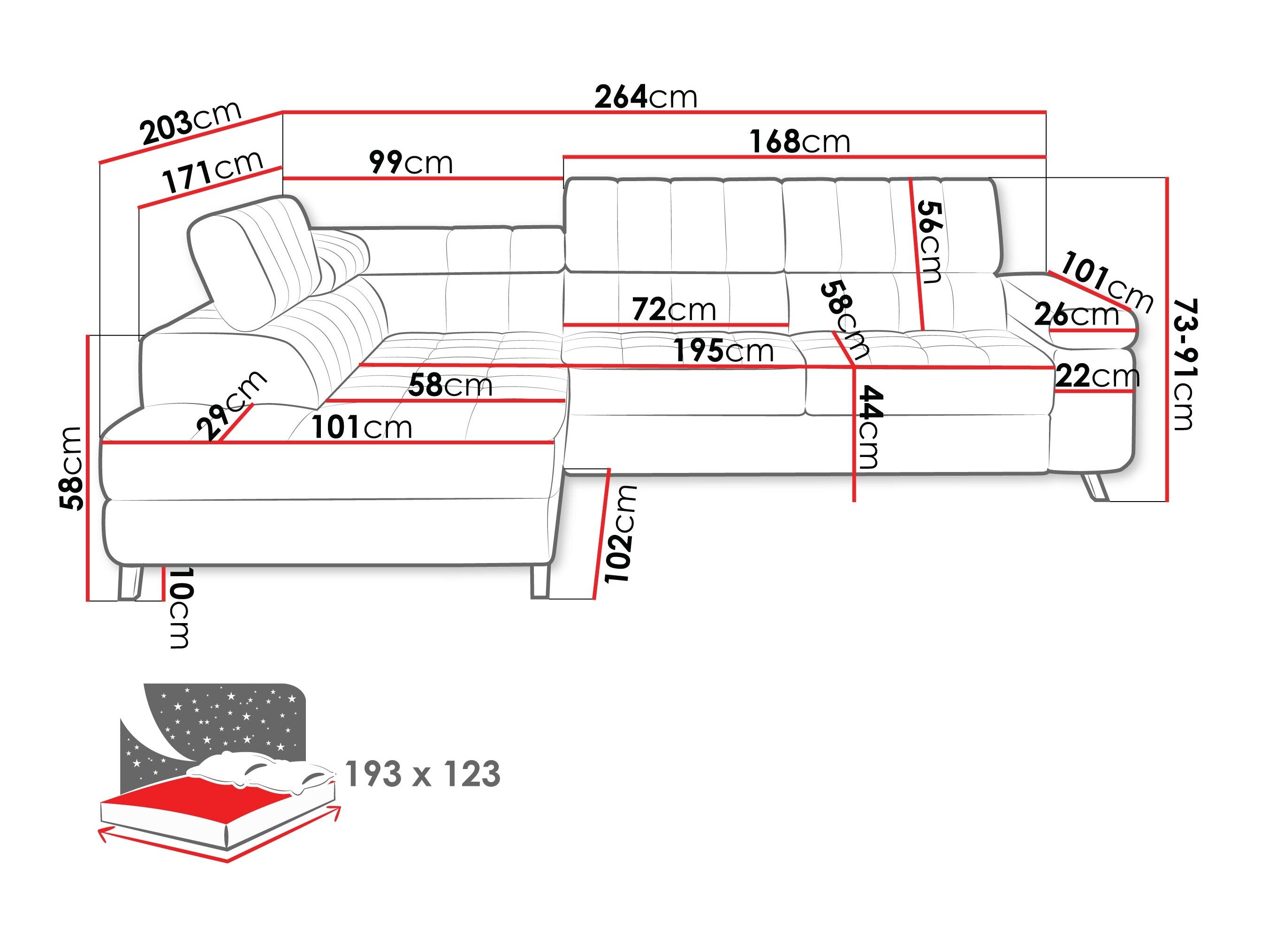 Hjørnesofa Comfivo 207 (Piaingen 26)