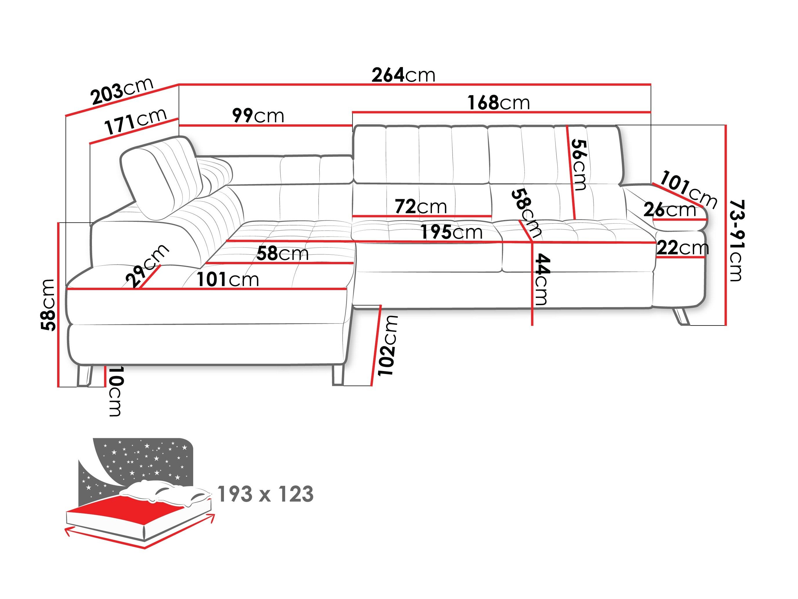Hjørnesofa Comfivo 207 (Zoya 03)