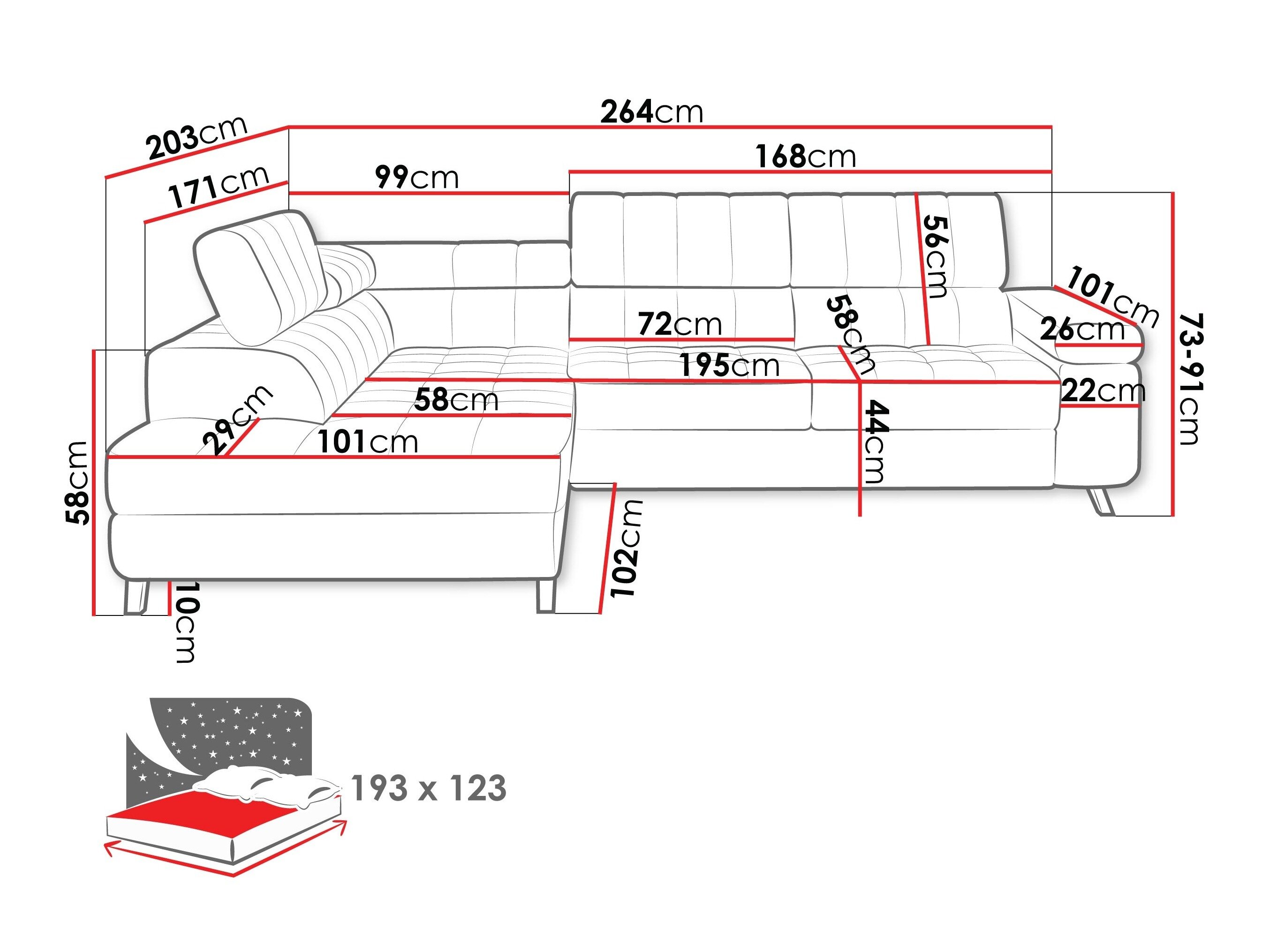 Hjørnesofa Comfivo 207 (Zoya 04)