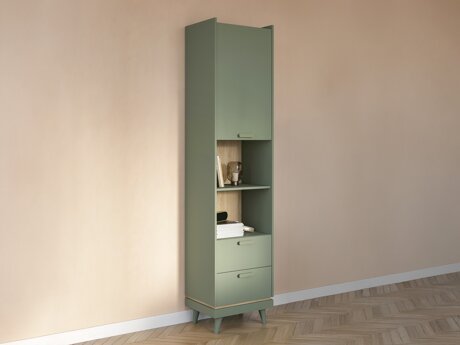 Reol Fertalu 106 (Grøn + Egetræ)