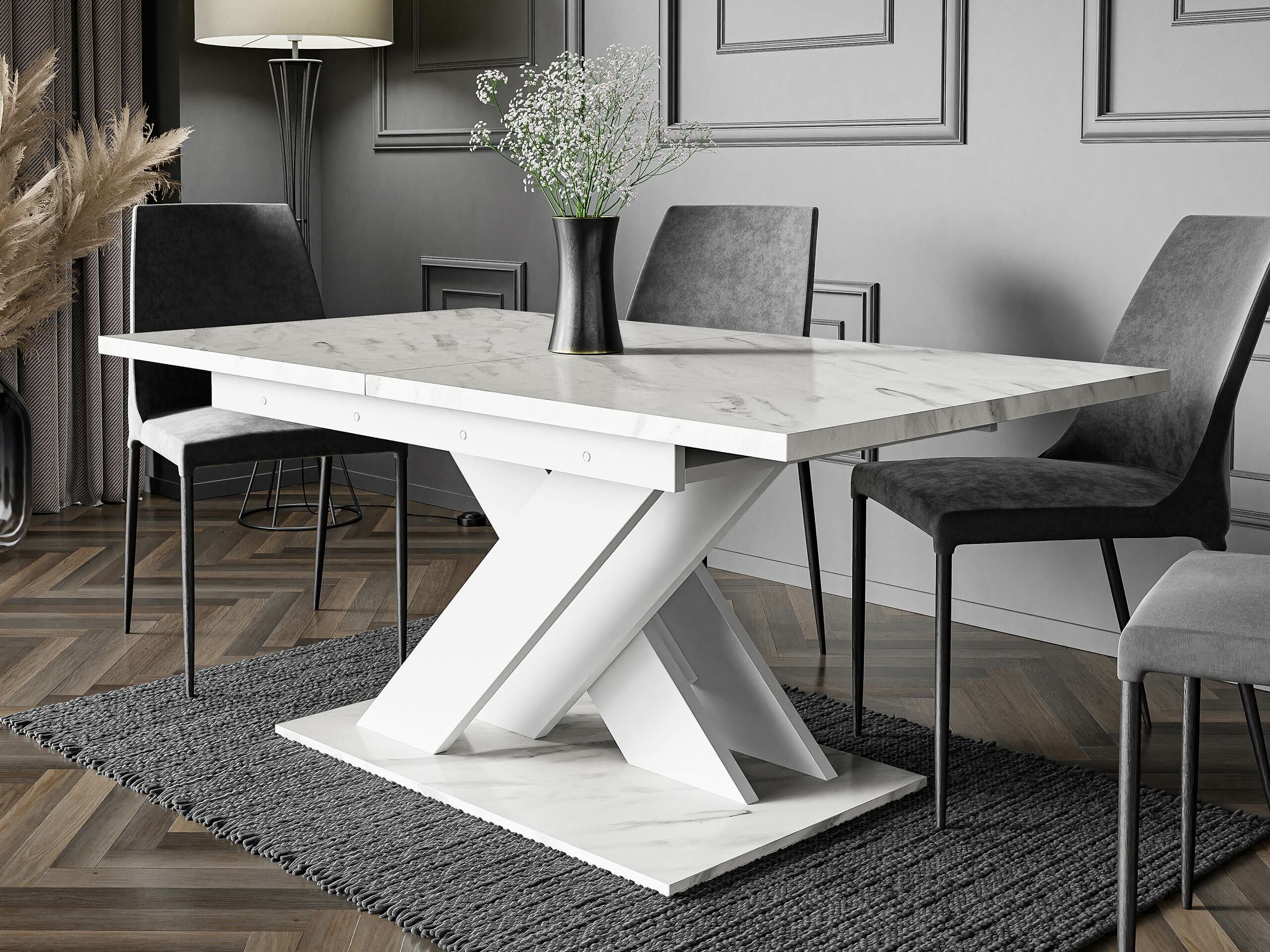 Bord Decium (Hvid marmor + Hvid)