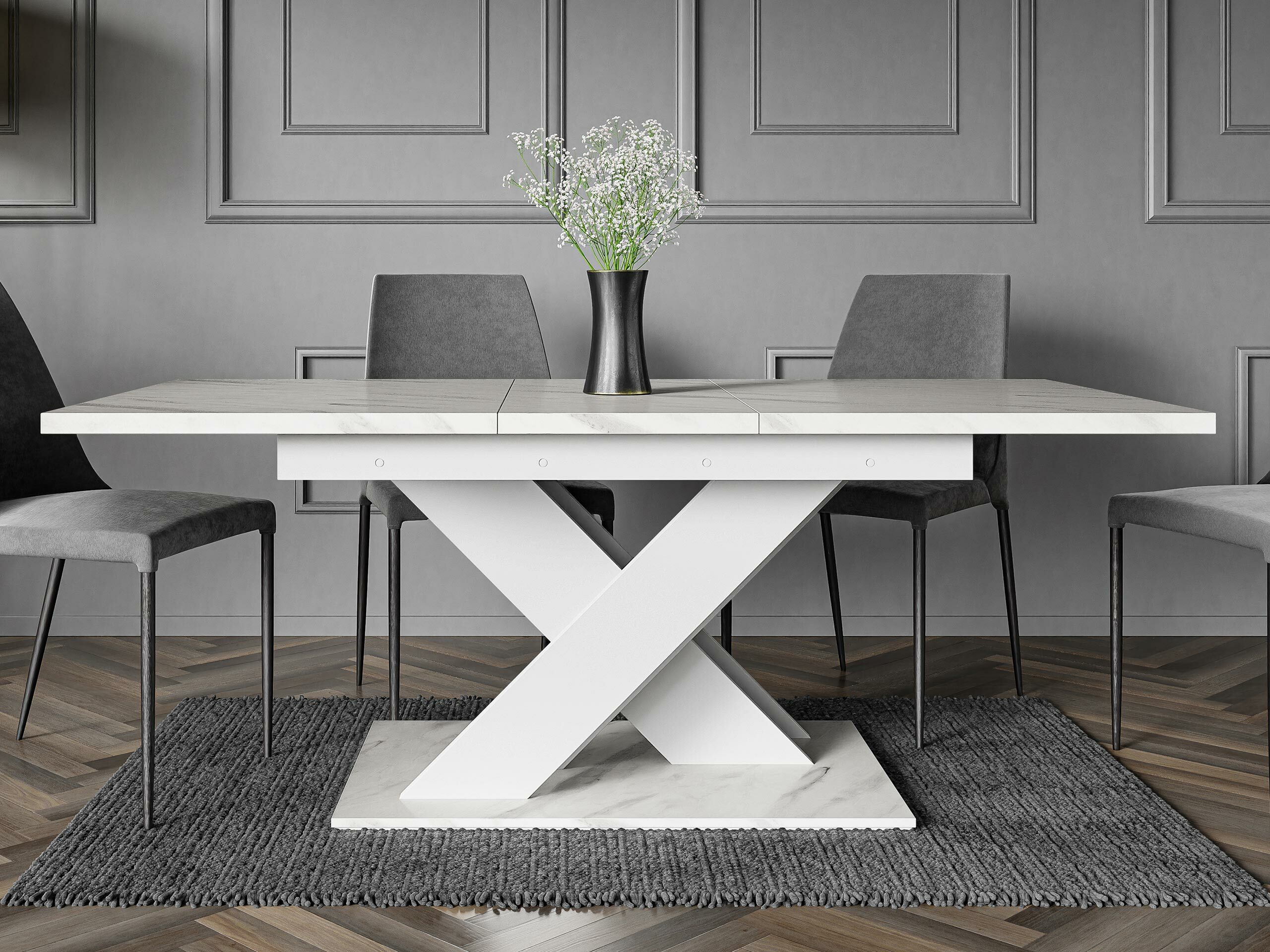 Bord Decium (Hvid marmor + Hvid)