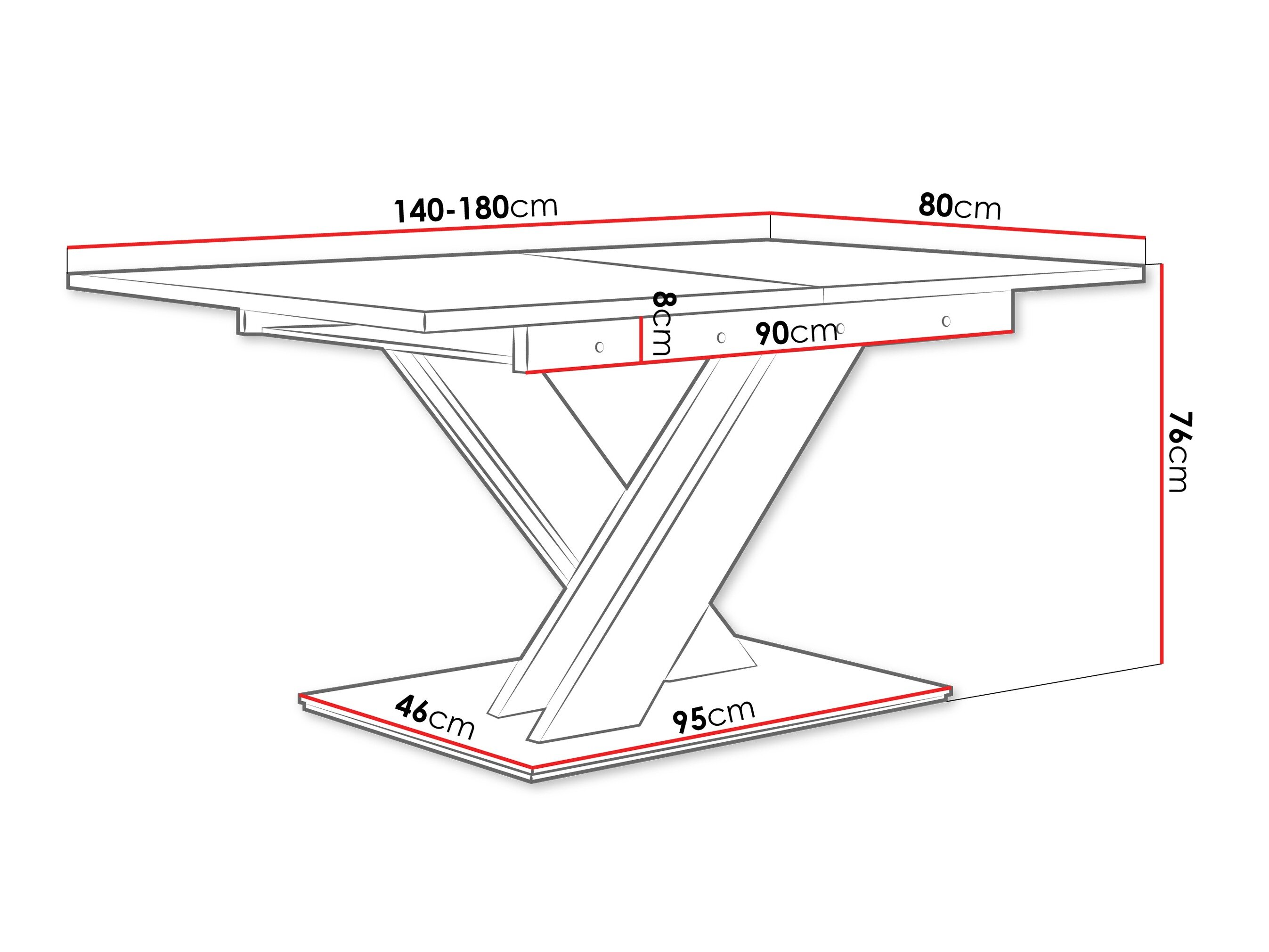 Bord Goodyear 103 (Hvid marmor + Hvid)