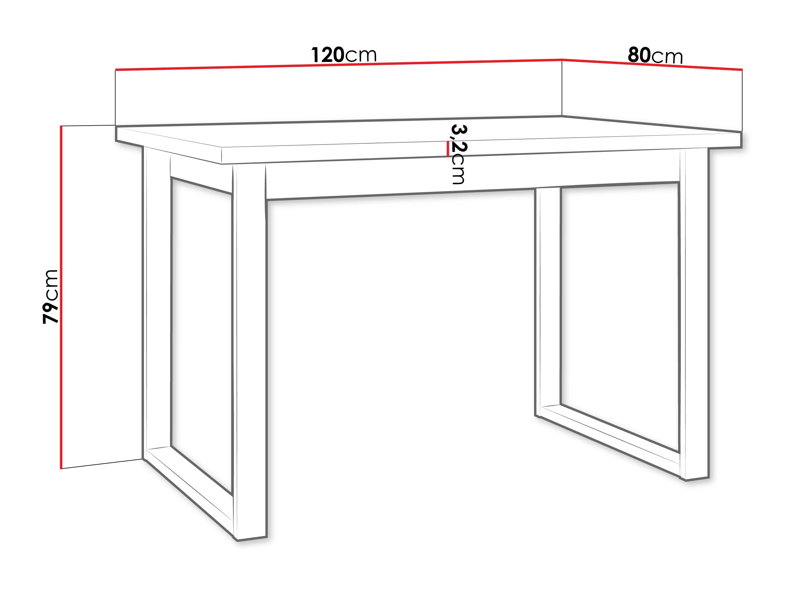 Bord Victorville 378 (Artisan eg + Sort)
