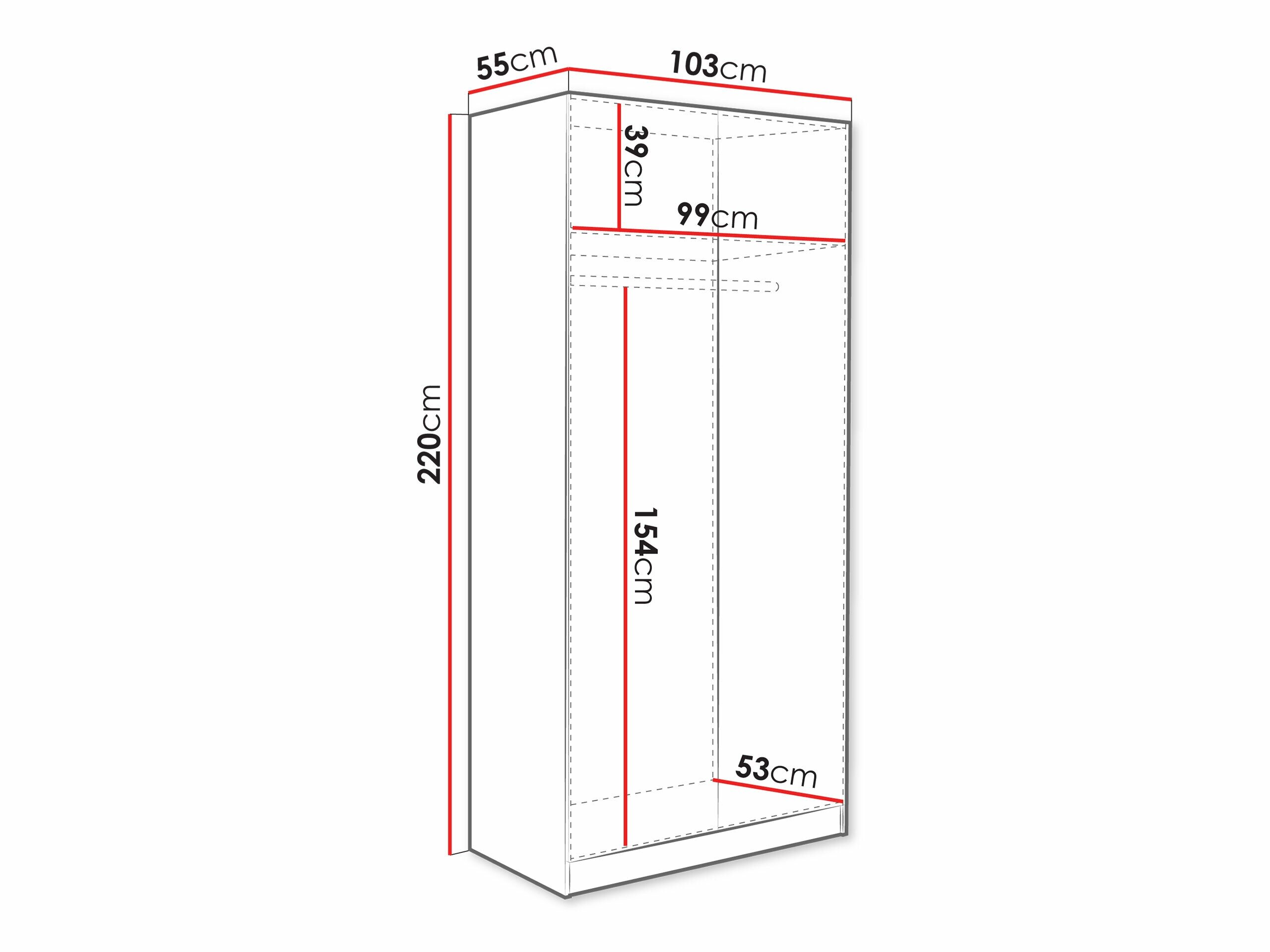 Garderobeskab Lunole 113 (Artisan eg + Sort)