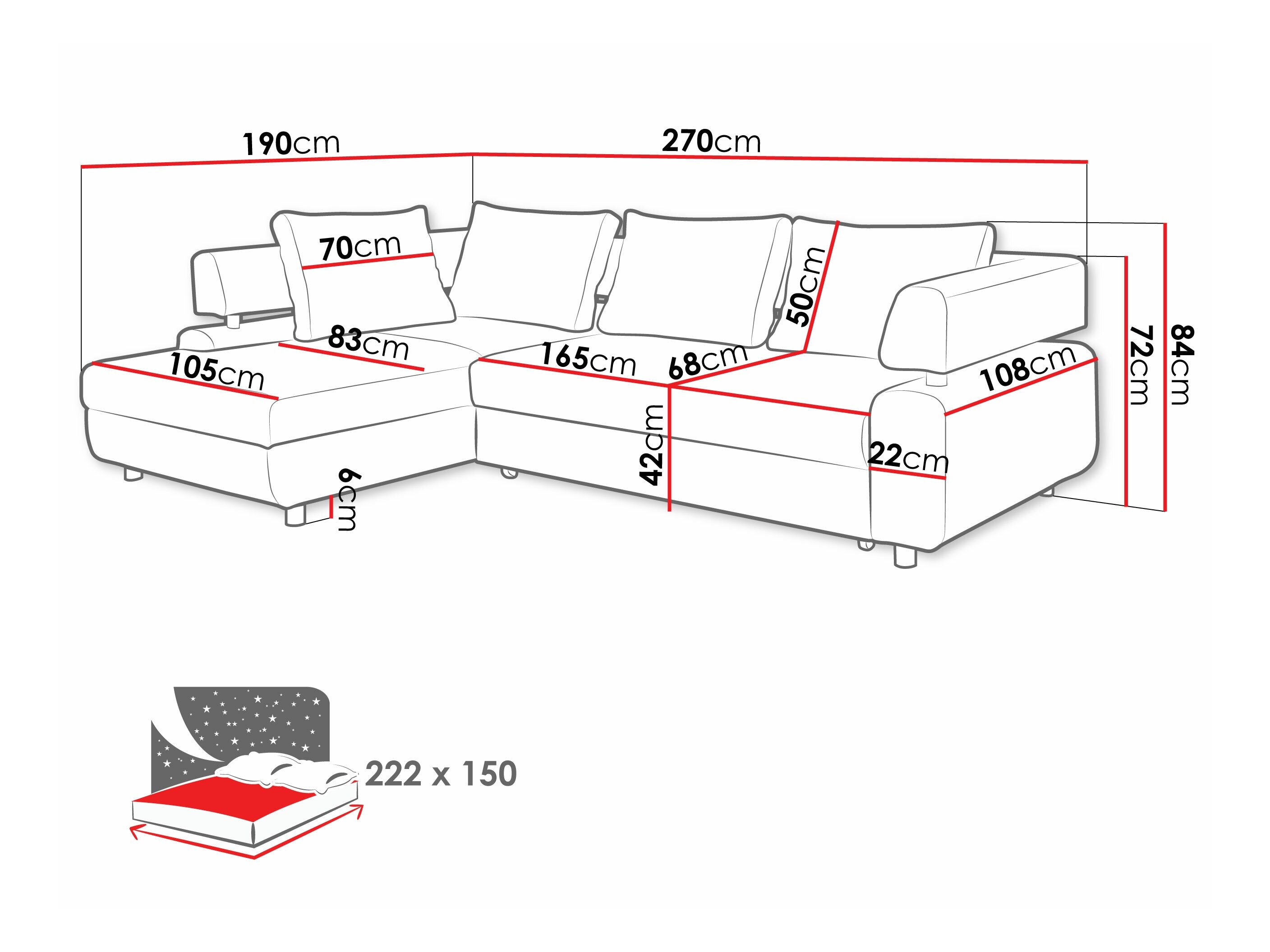 Hjørnesofa Lincoln 110 (Blød 33 + Soro 21)