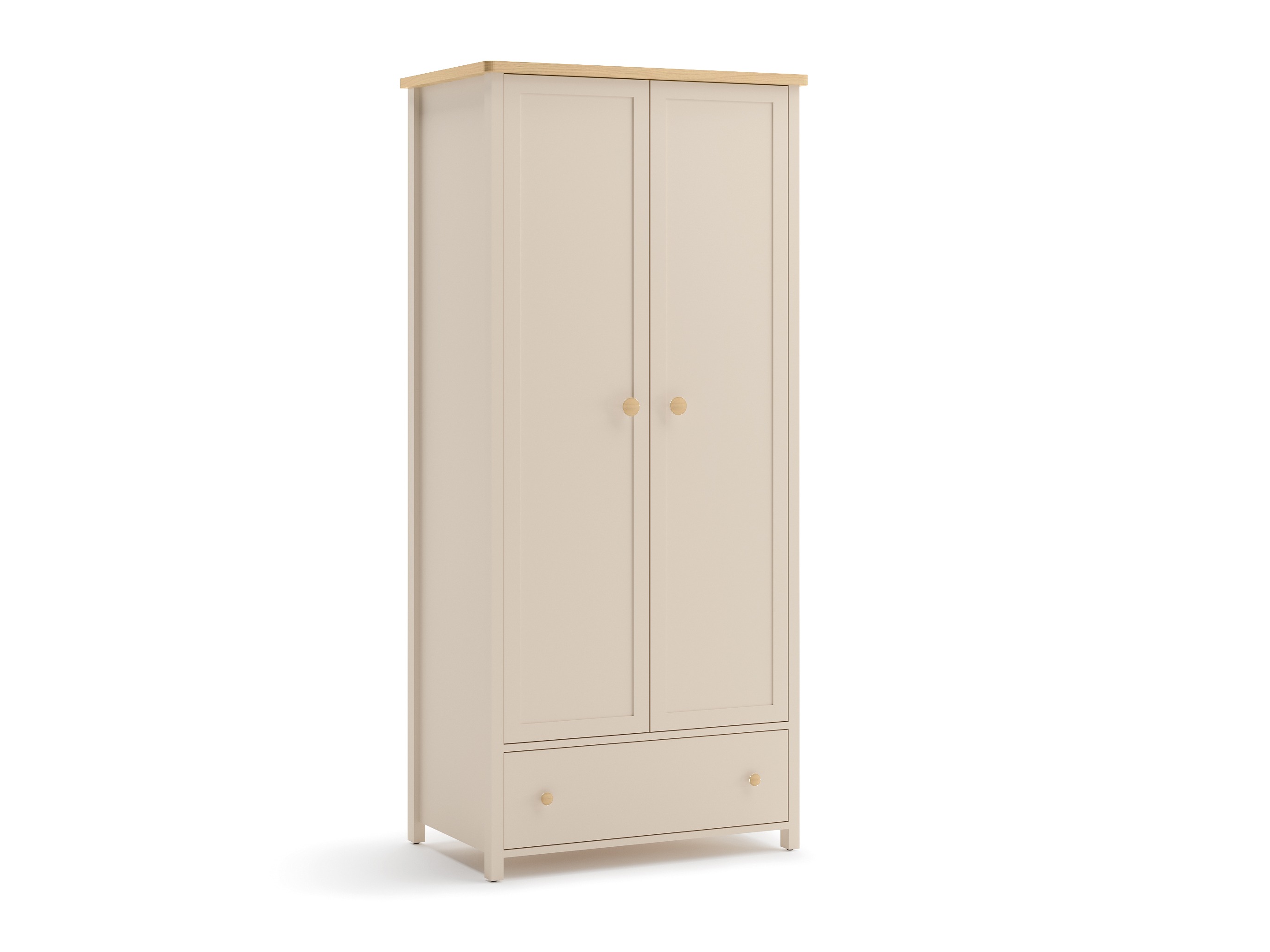 Garderobeskab Romelbo 145 (Beige + Egetræ)