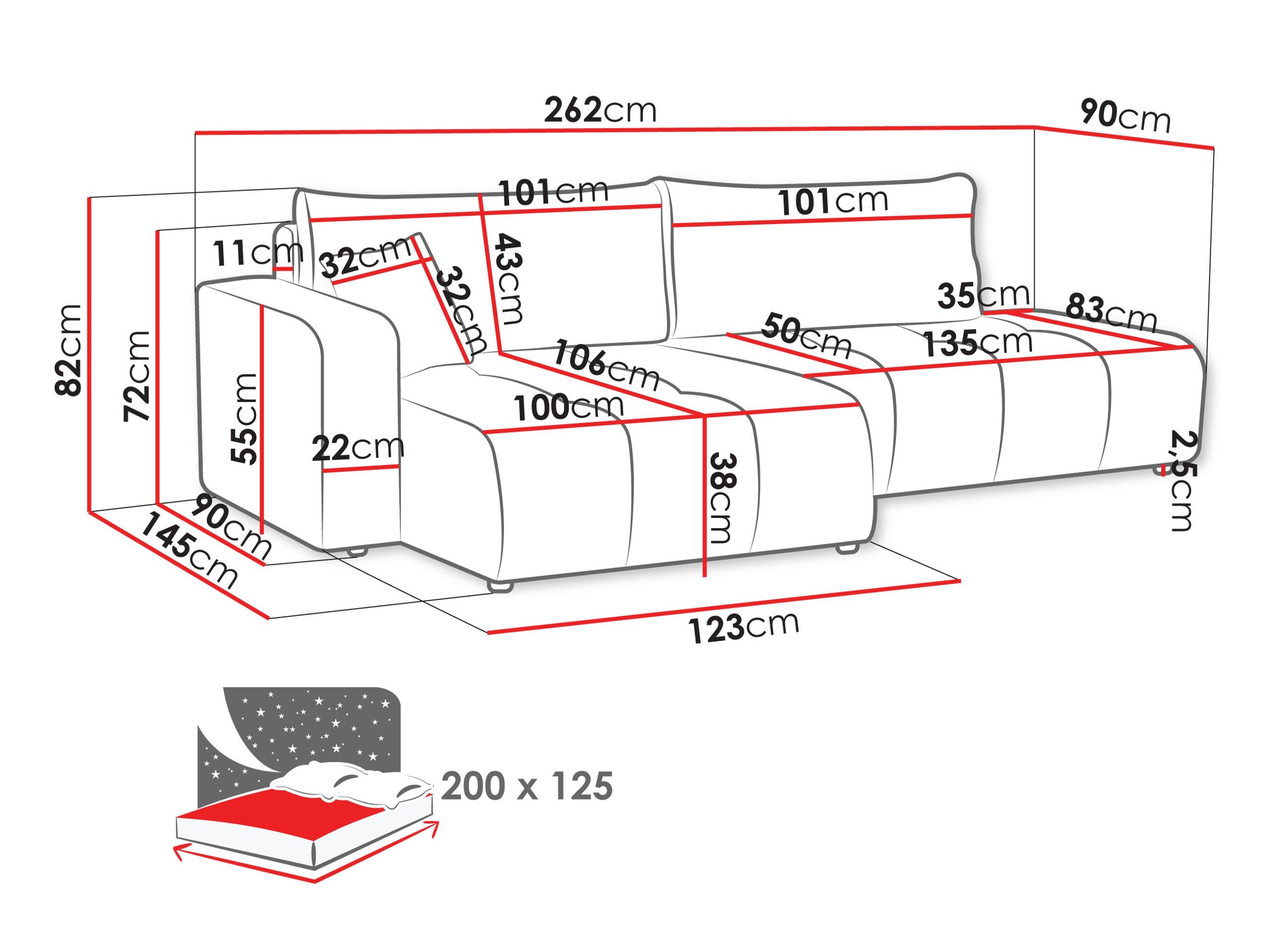 Hjørnesofa Comfivo 471 (Coral 75)