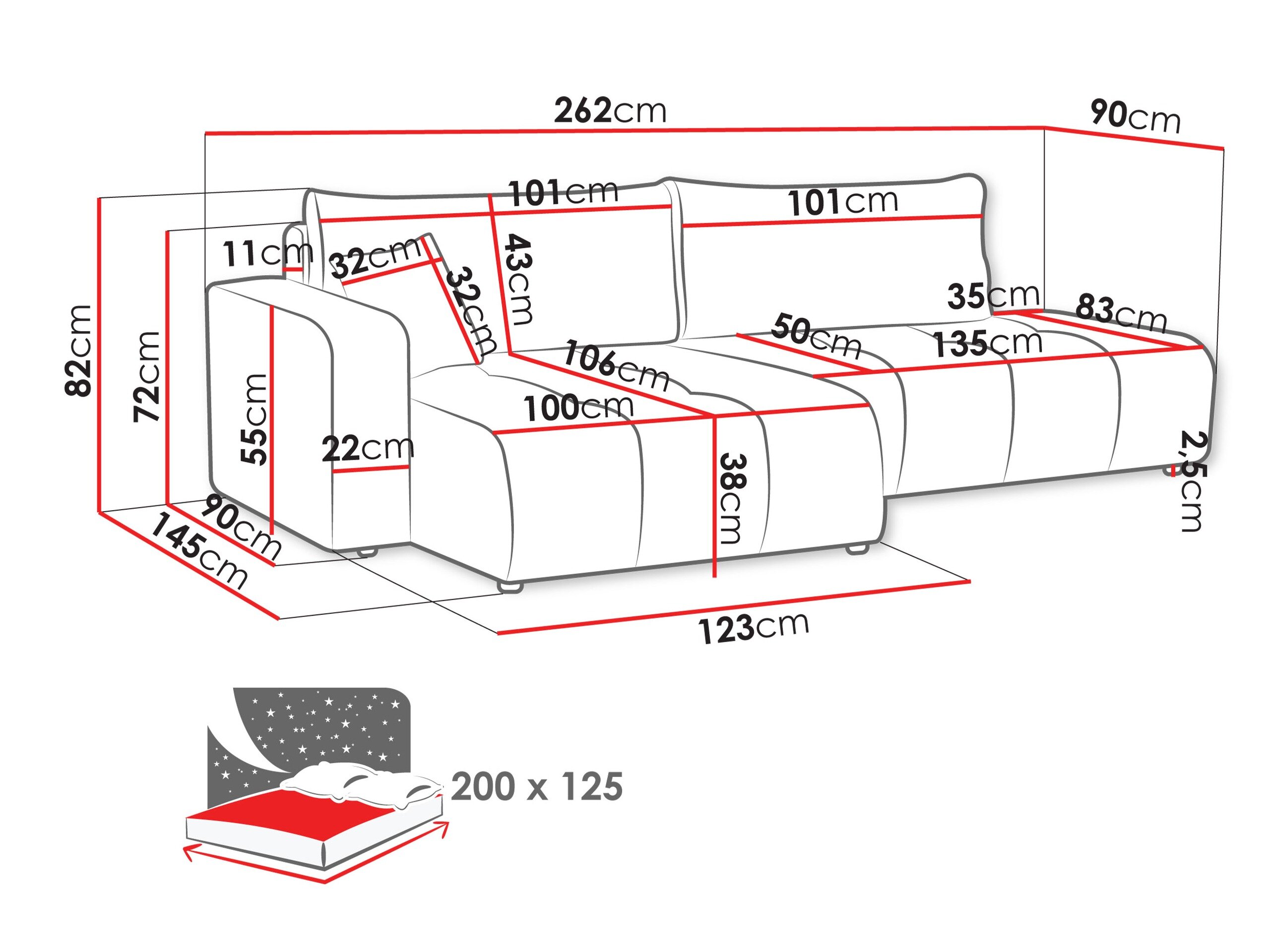 Hjørnesofa Comfivo 471 (Velo 636)