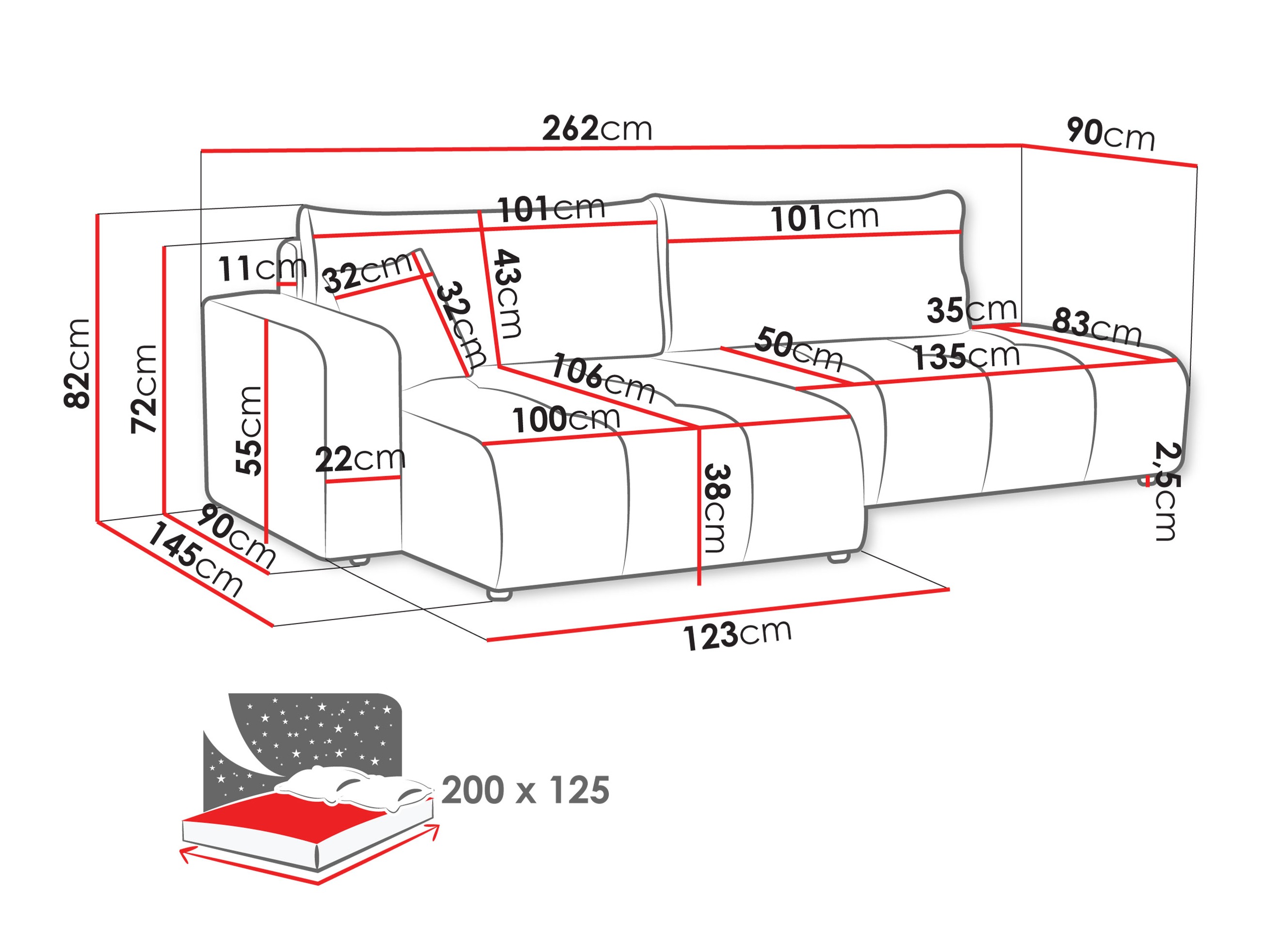 Hjørnesofa Comfivo Laurus III (Coral 75)